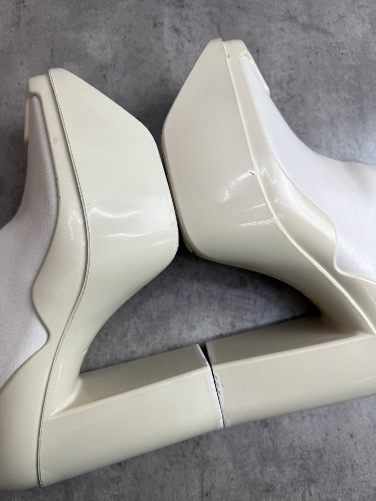 Peter Do at.kollektive x Peter Do Leather Platform Ankle Boots White Size US 10 / IT 40 - 8 Thumbnail