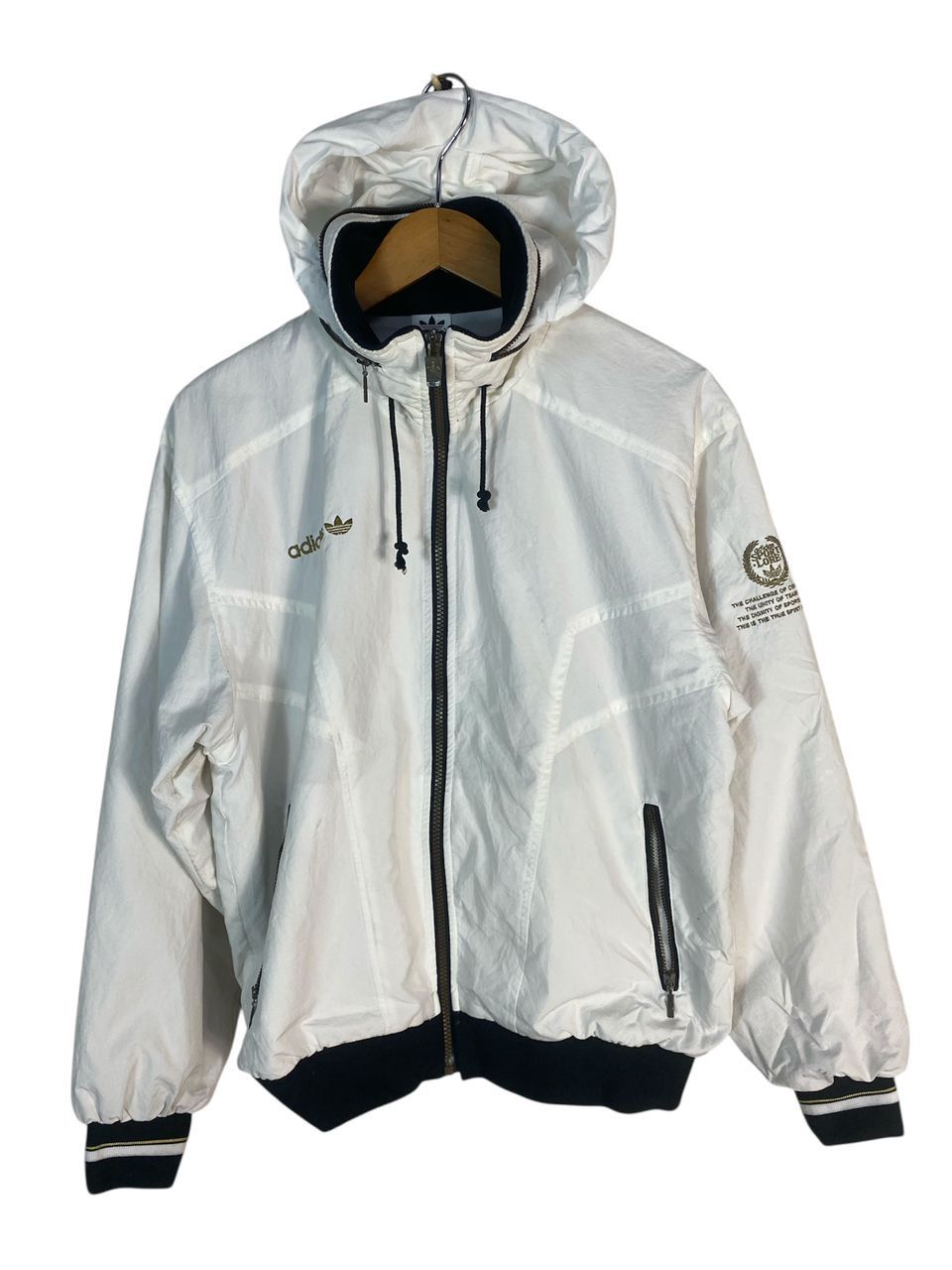 Adidas × Vintage Vintage adidas windbreaker jacket hidden hoodie Size US M / EU 48-50 / 2 - 1 Thumbnail