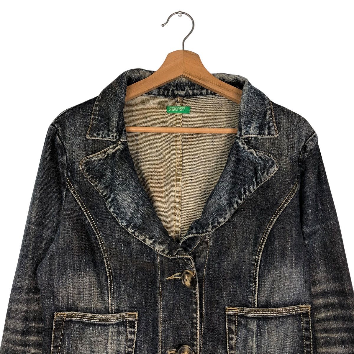 Japanese Brand 🔥CROPPED BIKER DENIM JACKET UCOB ISSEY MIYAKE Size M / US 6-8 / IT 42-44 - 3 Thumbnail
