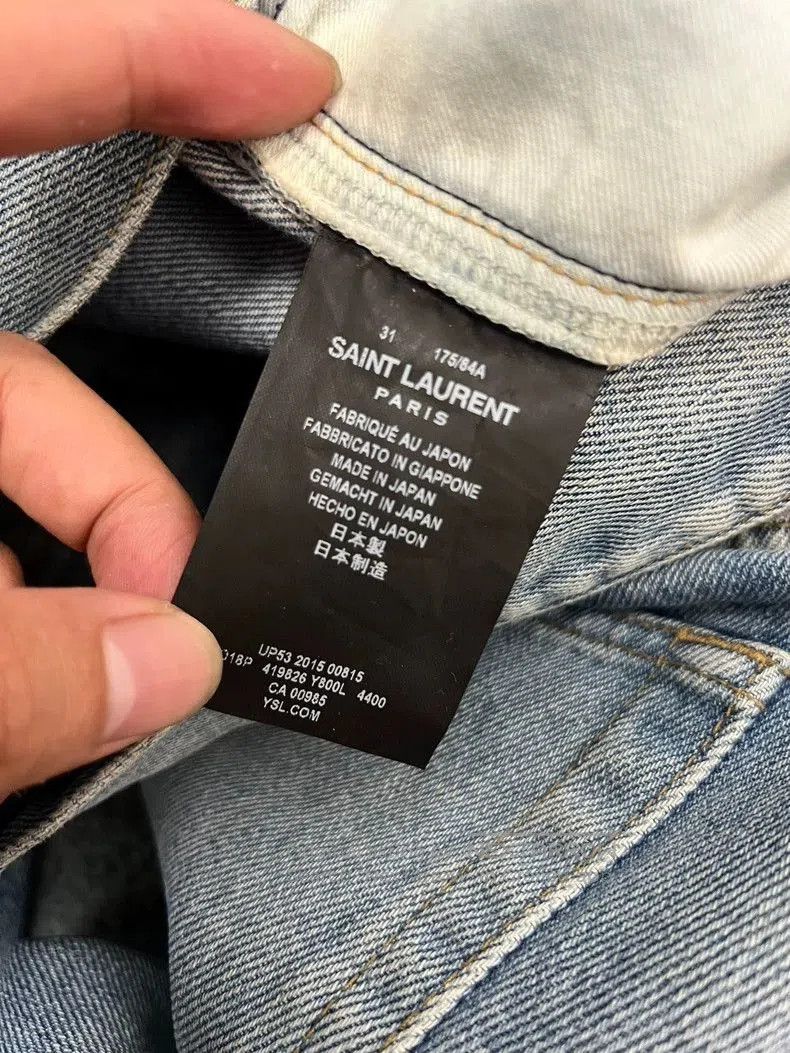 Saint Laurent Paris Saint Laurent Washed Blue Distressed Jeans. Size US 31 - 4 Thumbnail