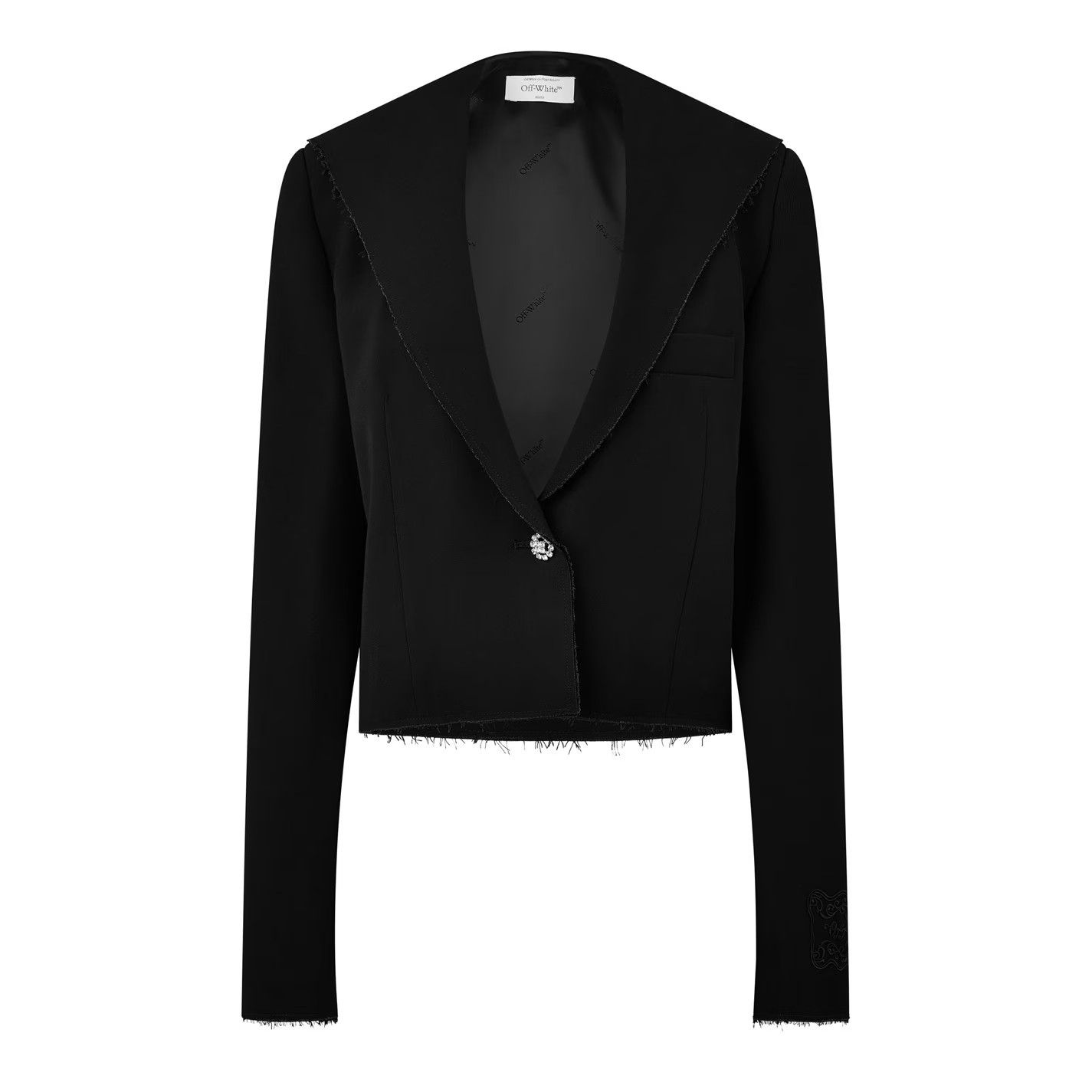 Off-White o1g2r1mq0125 Cropped Jacket in Black Size M / US 6-8 / IT 42-44 - 1 Thumbnail