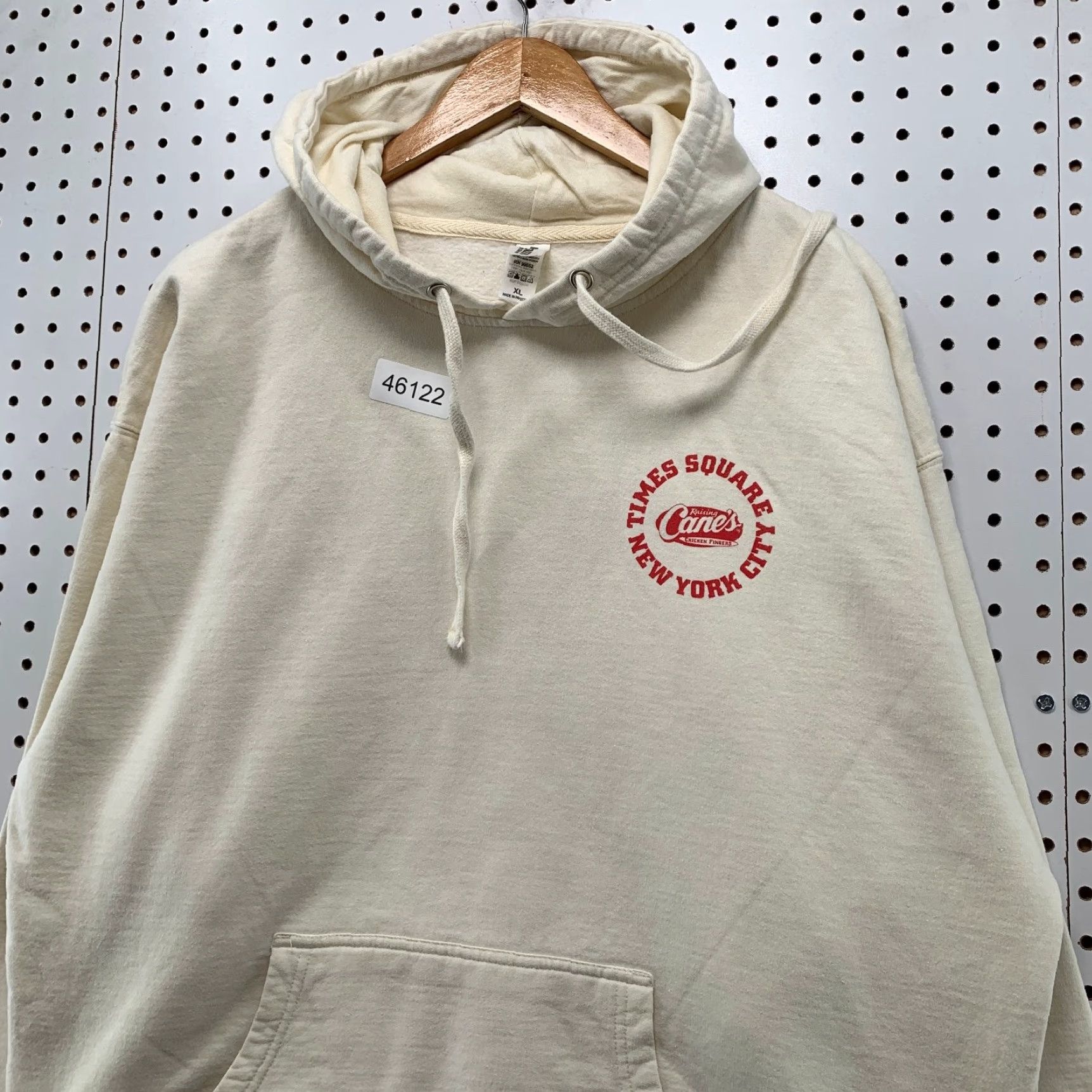 Vintage Raising Canes Time Square New York Hoodie Sweatshirt Mens XL Beige Hooded Size US XL / EU 56 / 4 - 5 Thumbnail