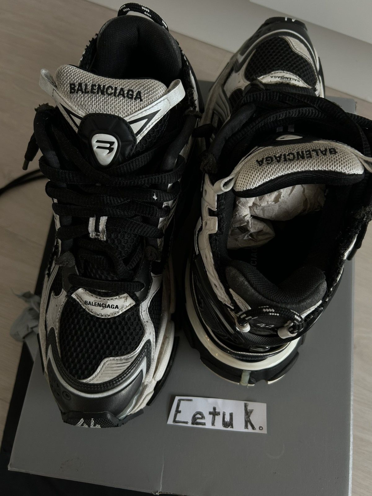 Balenciaga Balenciaga Runner Sneaker – White/Black Size US 11 / EU 44 - 2 Thumbnail