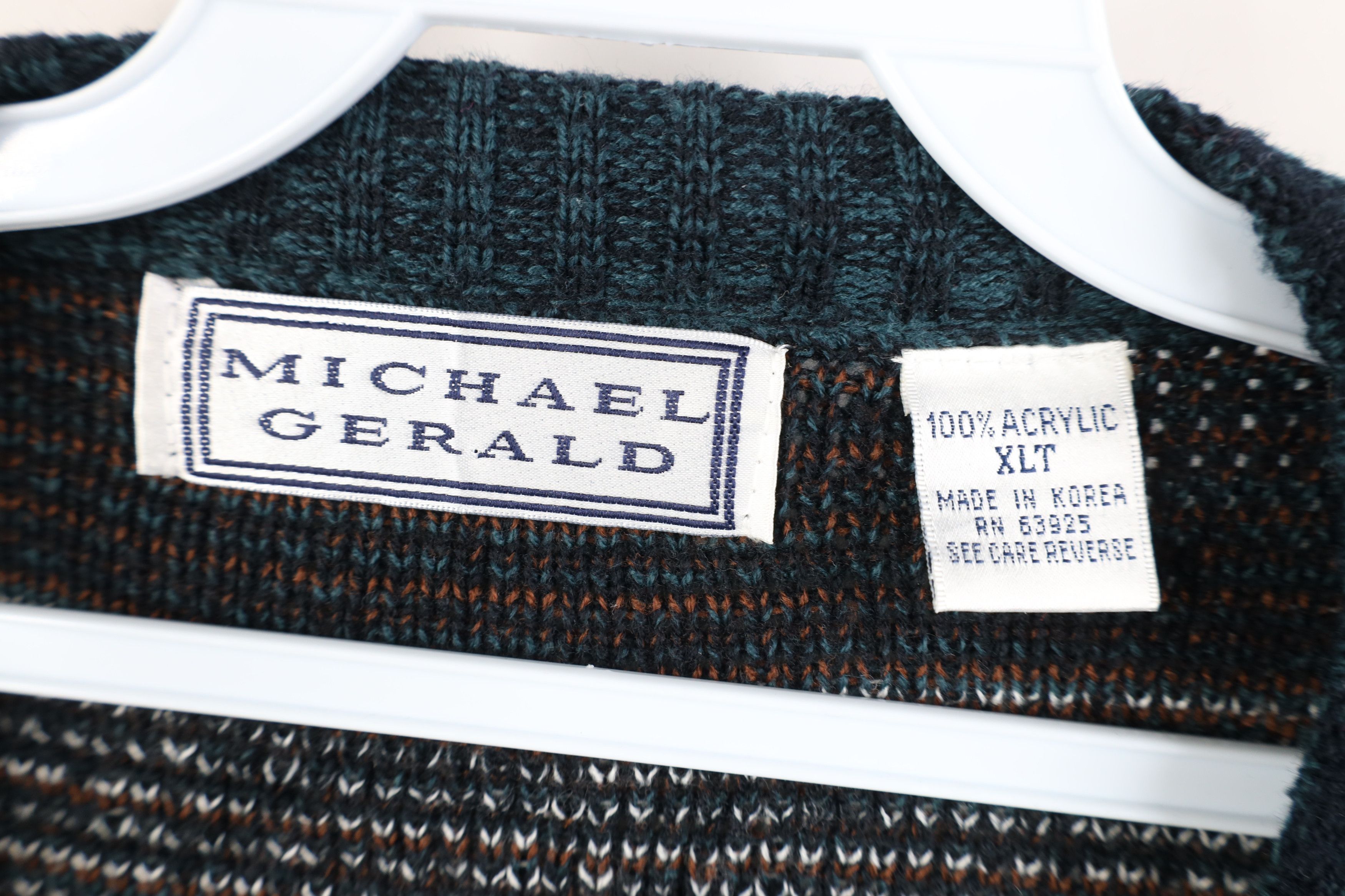 Vintage Vintage 90s Streetwear Knit V-Neck Sweater Earth Tone Size US XL / EU 56 / 4 - 8 Thumbnail