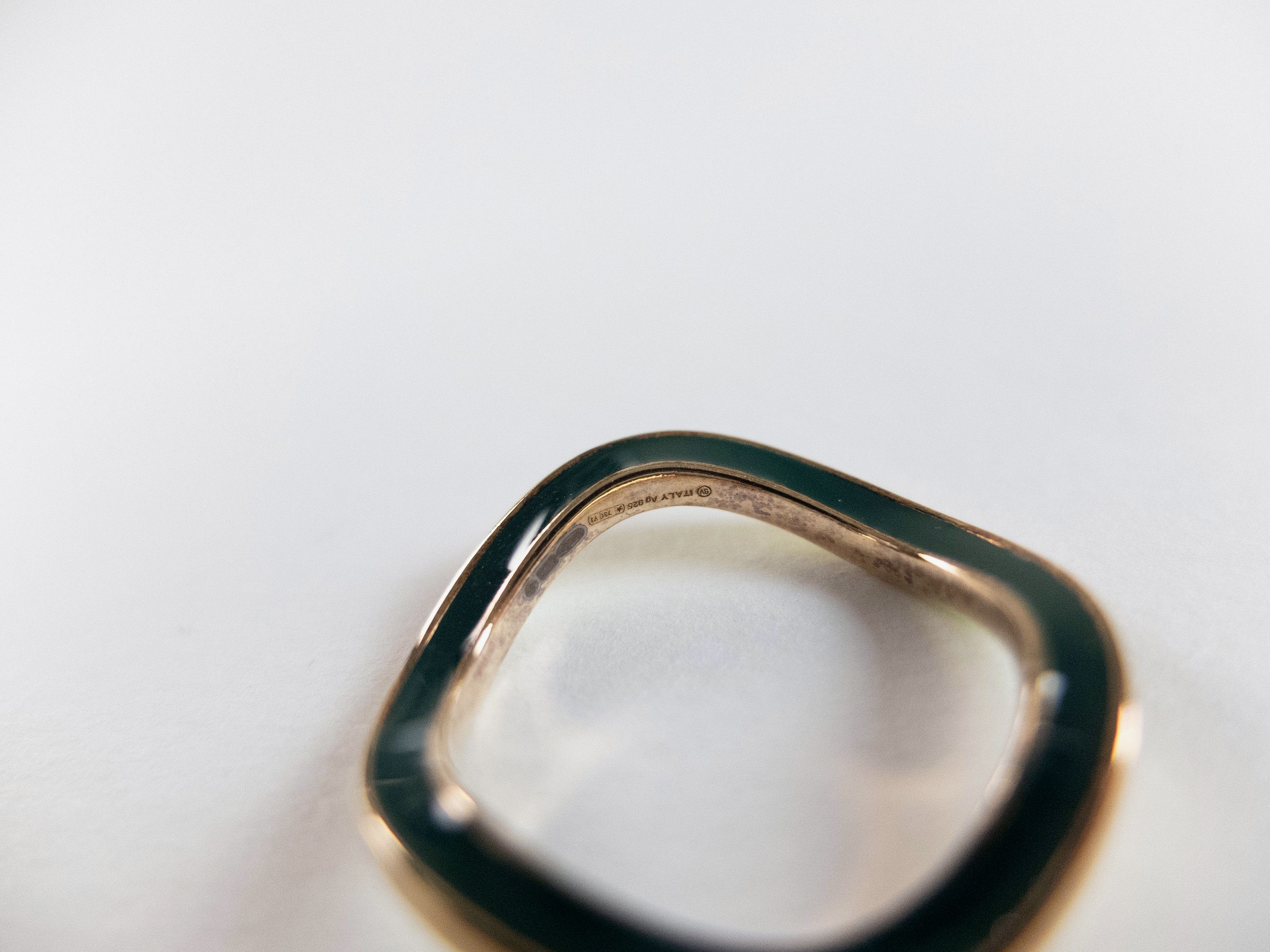 Bottega Veneta BOTTEGA VENETA green and yellow enameled silver ring 8 17 q Size ONE SIZE - 12 Thumbnail