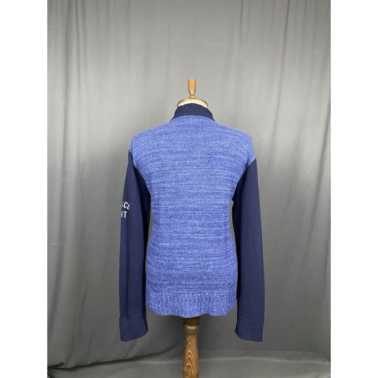 Versace Versace Sport Big Logo Knitted Blue Wool Full Zip Cardigan S Size US XXL / EU 58 / 5 - 7 Thumbnail
