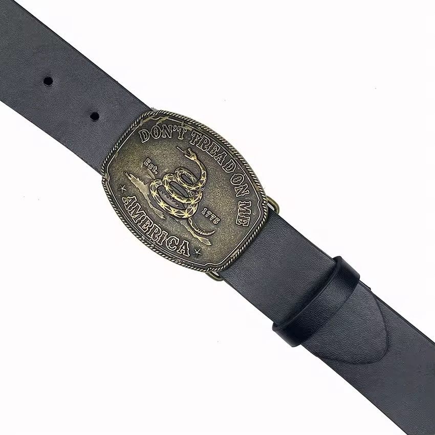 Leather Goth Punk Cowboy Strap Luxury Belt Size ONE SIZE - 4 Thumbnail