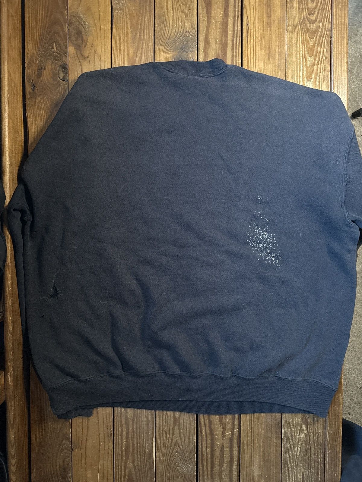 Vintage Vintage 90s Faded Distressed Black Blank Crewneck Sweatshirt Size US XXL / EU 58 / 5 - 4 Thumbnail