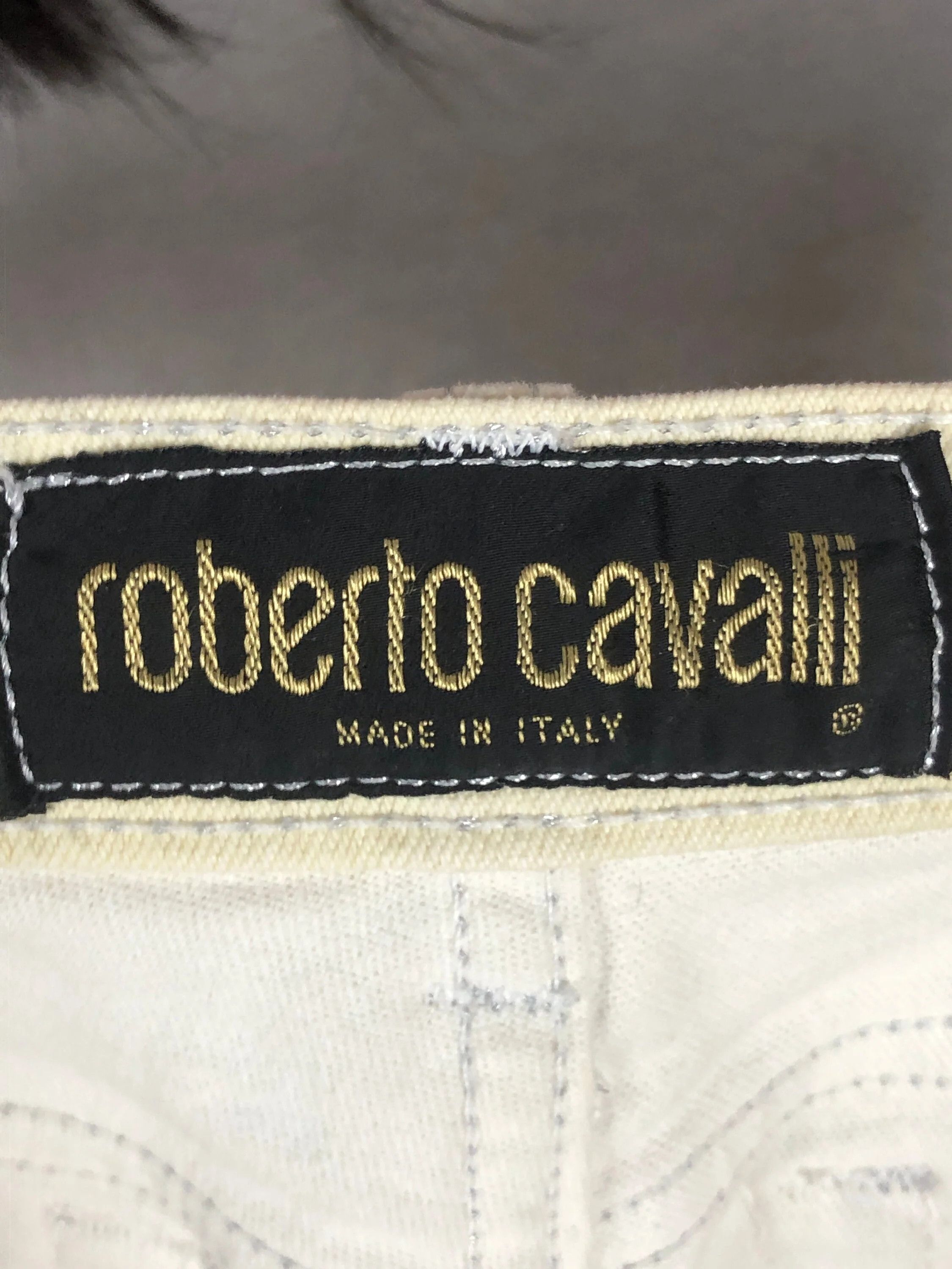 Just Cavalli Y2K Roberto Cavalli Vintage Women's Roses Floral Jeans - L Size 32" / US 10 / IT 46 - 5 Thumbnail