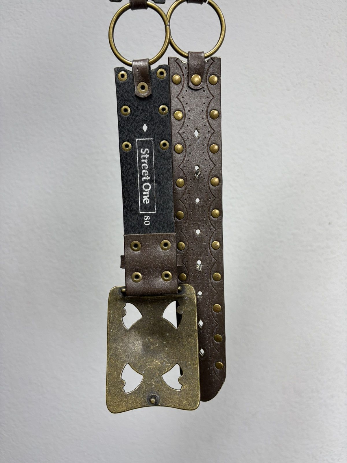 Hysteric Glamour Vintage Y2K Rhinestones Like Number Nine Punk Leather Belt Size 32 - 4 Thumbnail