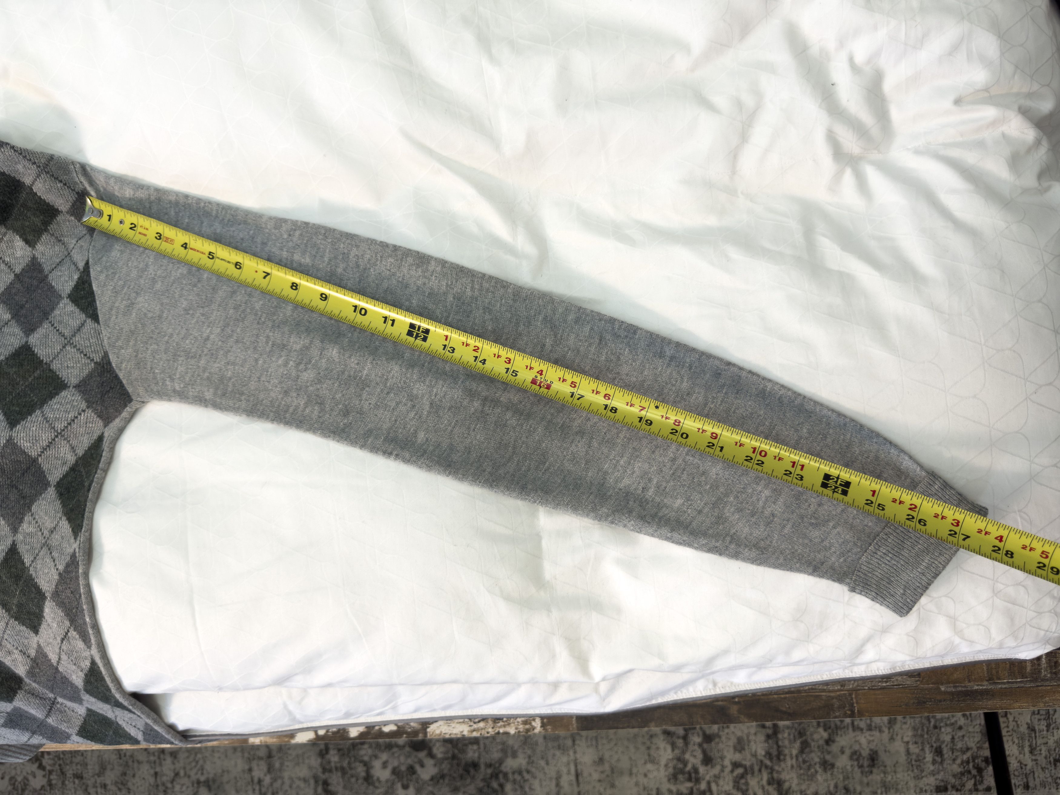 Other Vintage Argyle Knit Polo Sweater Gray Green Button Collar Size US M / EU 48-50 / 2 - 9 Thumbnail