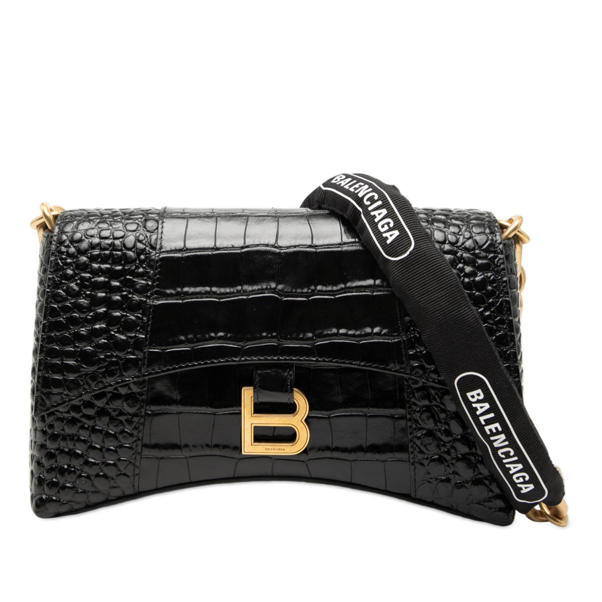 Balenciaga Balenciaga Croc Embossed Leather Downtown Crossbody XS Size ONE SIZE - 1 Thumbnail