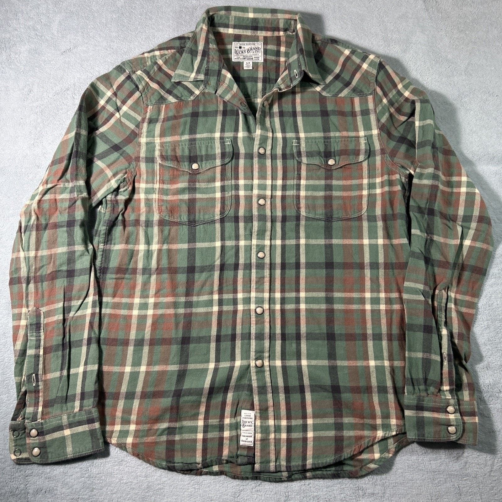 Lucky Brand Lucky Brand Flannel Pearl Snap Shirt Mens Small Long Sleeve Size US S / EU 44-46 / 1 - 1 Thumbnail