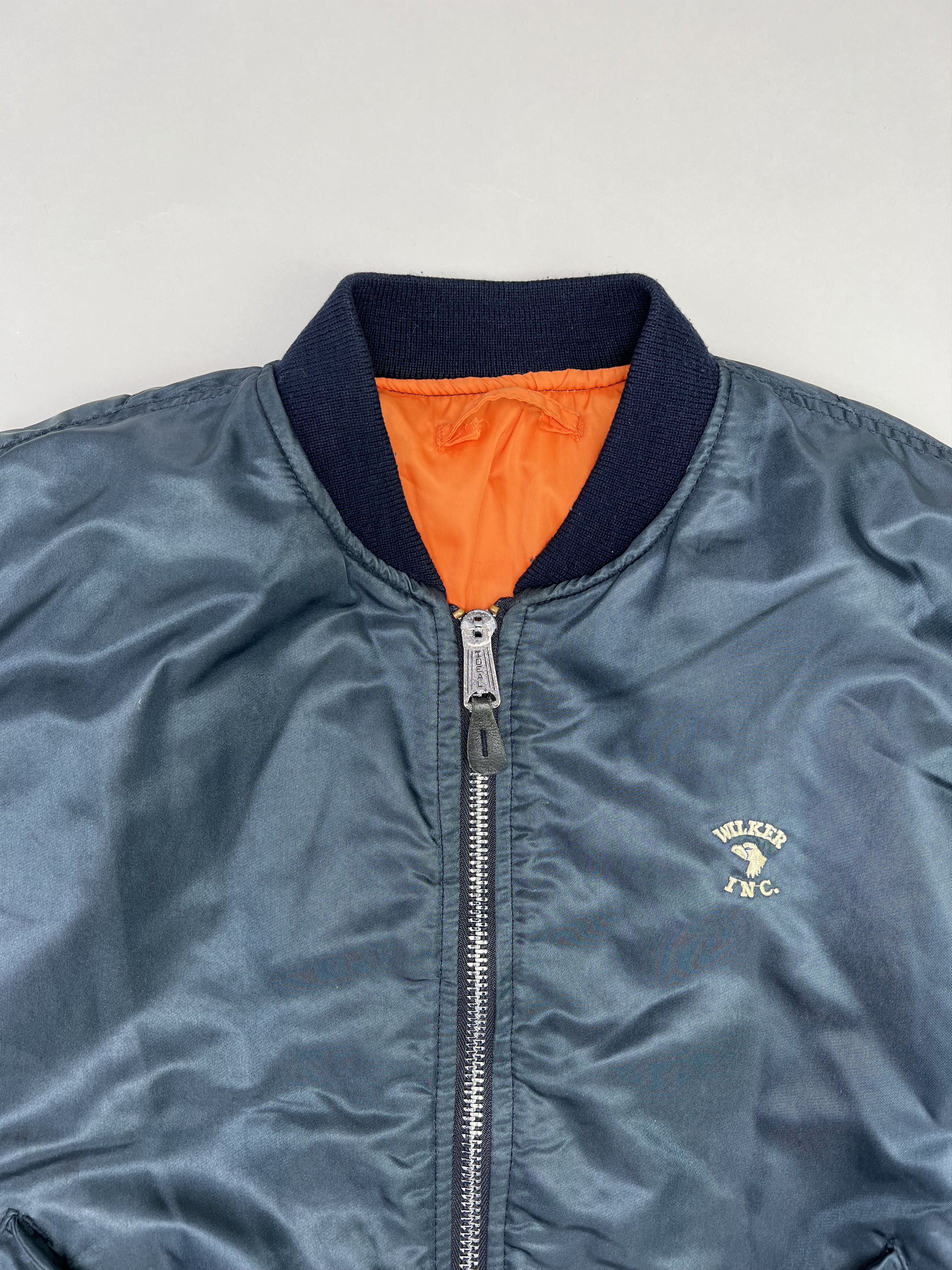 Other WILKER MA-1 BOMBER JACKET BLUE MADE IN USA Size US L / EU 52-54 / 3 - 2 Thumbnail