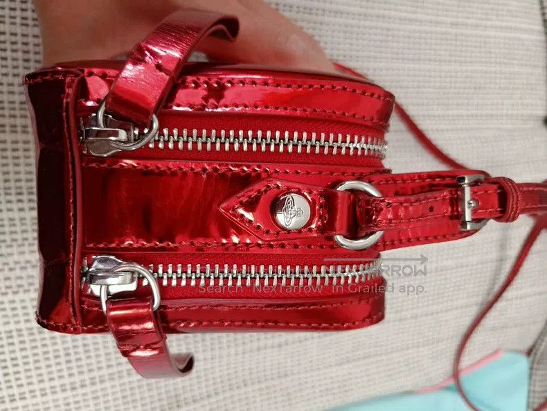 Vivienne Westwood Vivienne Westwood size os Patent leather red bag, Saturn lo Size ONE SIZE - 7 Thumbnail