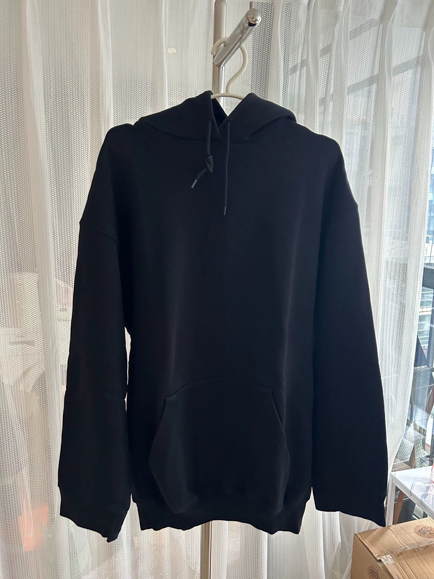 Balenciaga Black Oversized Hoodie with Drawstring Size US XS / EU 42 / 0 - 1 Thumbnail