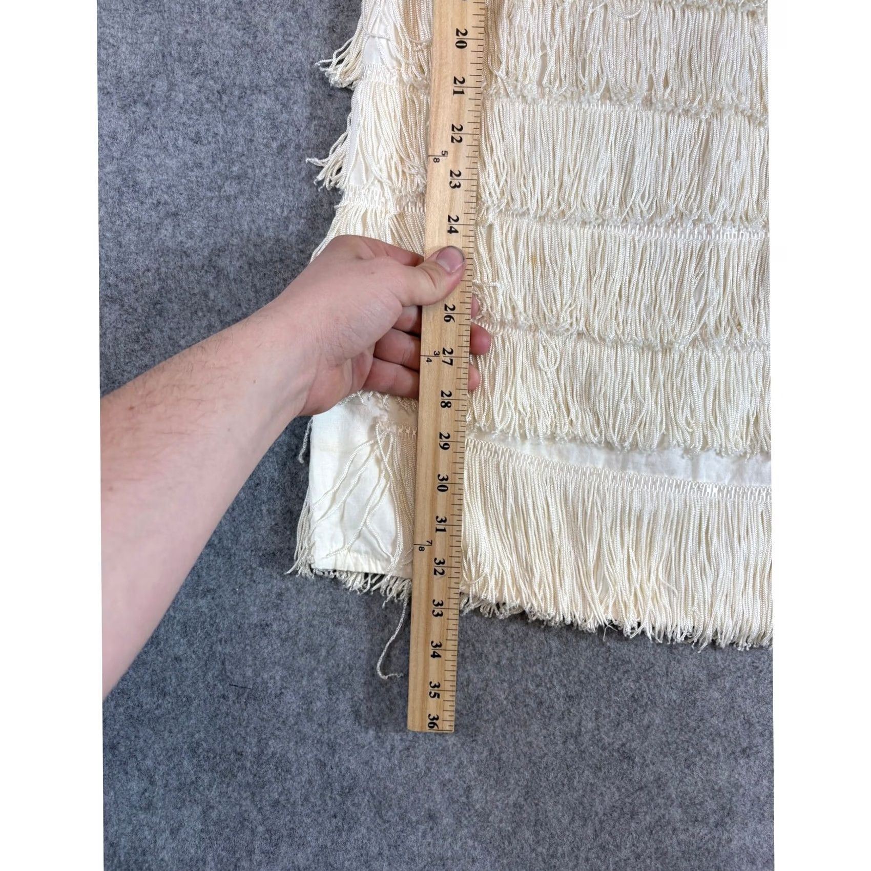 Vintage VINTAGE 60s Fringe Shift Dress Sz S Sleeveless Whimsy Cream Short Go Go 1960s Womens Size S / US 4 / IT 40 - 2 Thumbnail