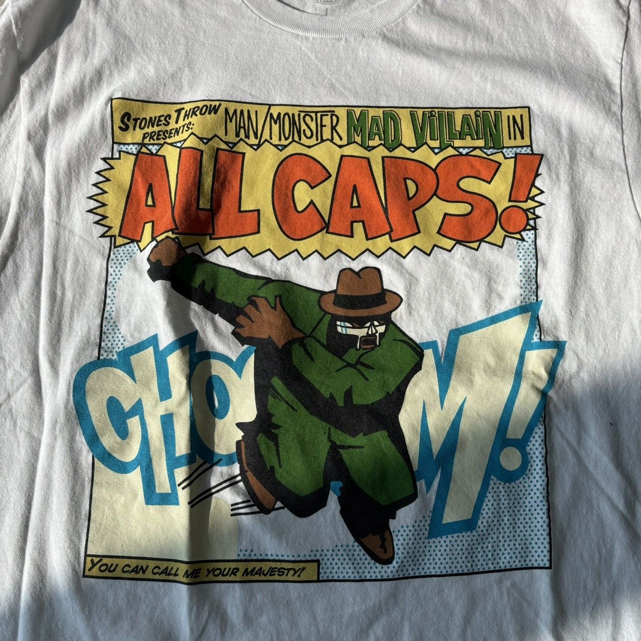 MF Doom × Rap Tees × Vintage Vintage MF DOOM Madvillain All Caps! Stones Throw Tee Size US L / EU 52-54 / 3 - 2 Thumbnail