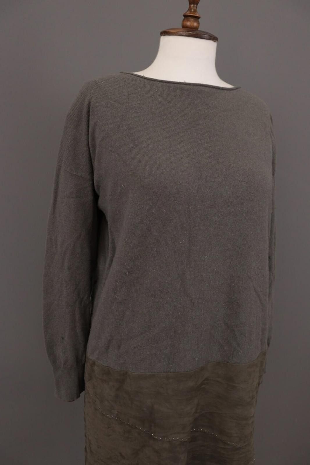 Designer Fabiana Filippi Brown Merino Wool Silk Dress Size S / I 42 Size S / US 4 / IT 40 - 6 Thumbnail