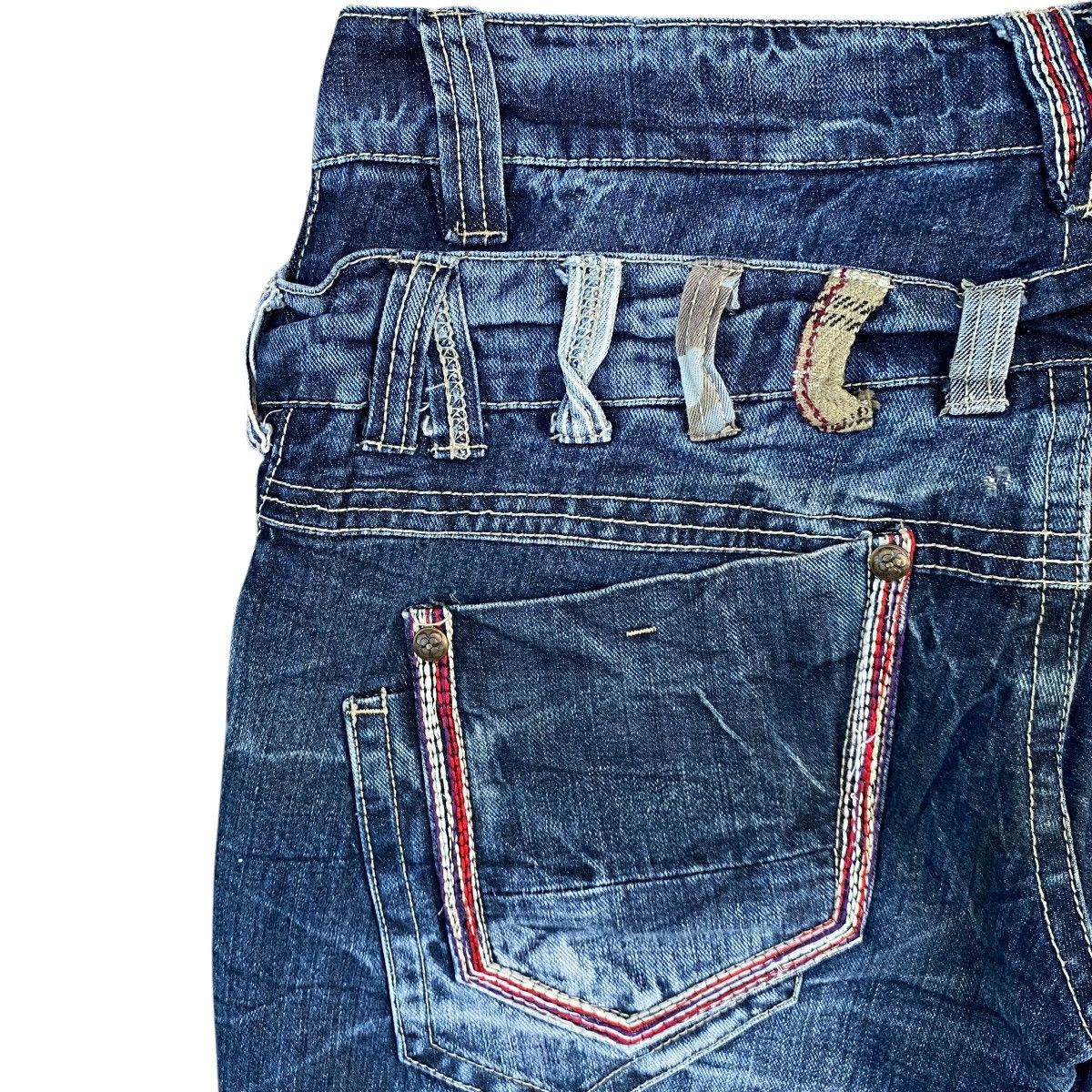 Hysteric Glamour × Japanese Brand SORRIDERE FLASH DESIGN DOUBLE WAIST DENIM JEANS Size US 34 / EU 50 - 13 Thumbnail