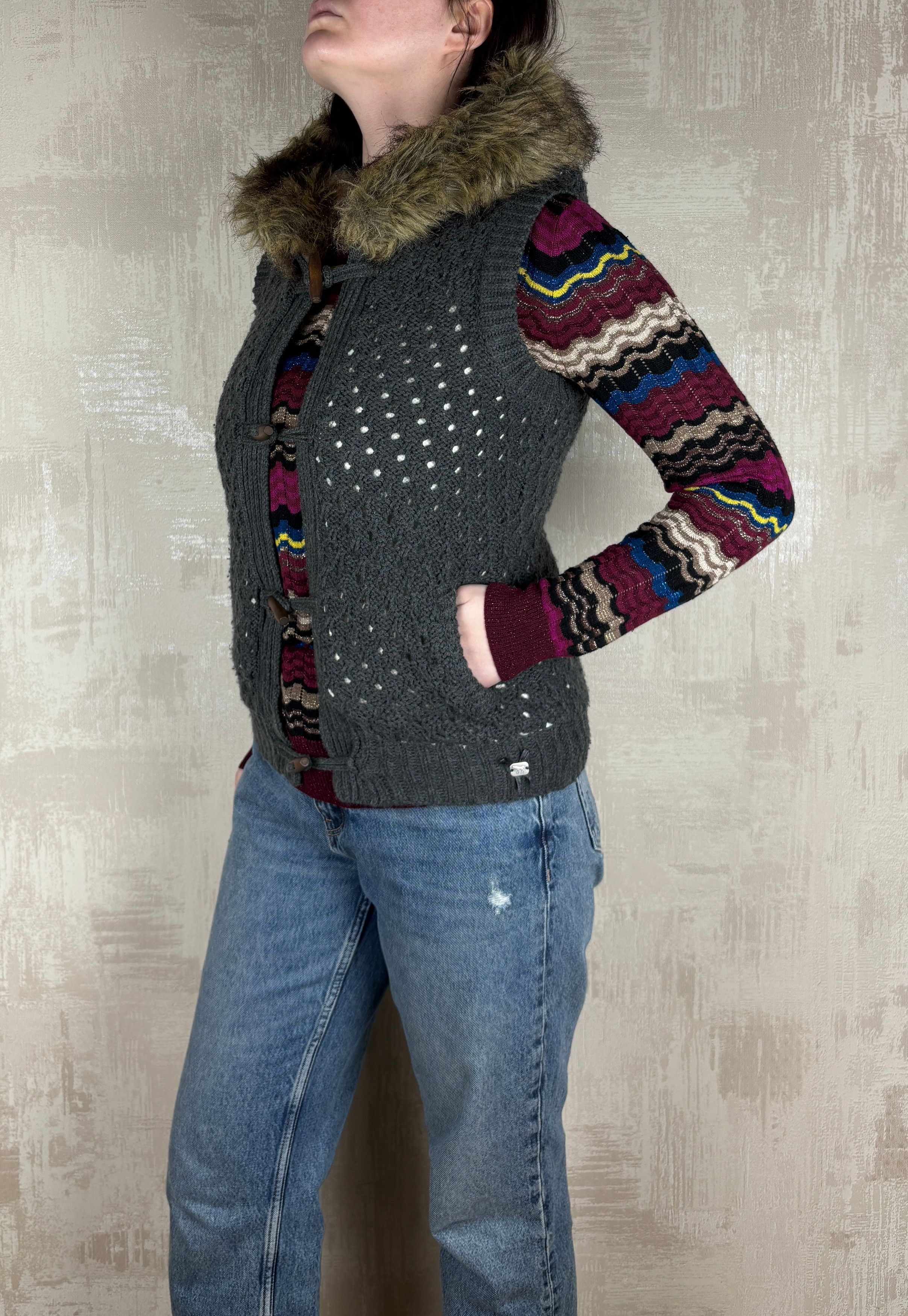 Hysteric Glamour Vintage Faux Fur Knit Cardigan Hoodie If Six Was Nine Style Size XS / US 0-2 / IT 36-38 - 2 Thumbnail
