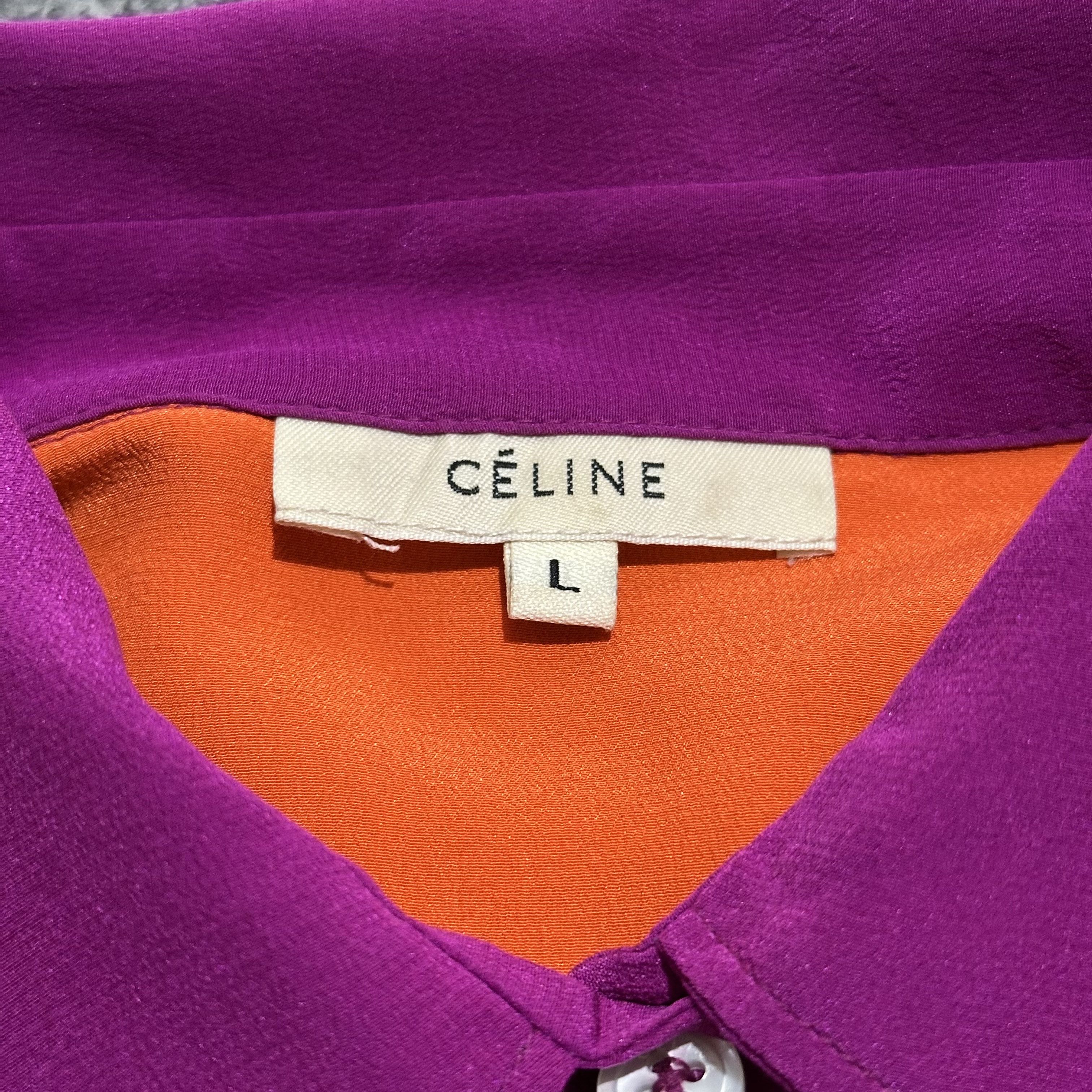 Celine Vintage Celine Silk Button Ups shirts Size L / US 10 / IT 46 - 4 Thumbnail