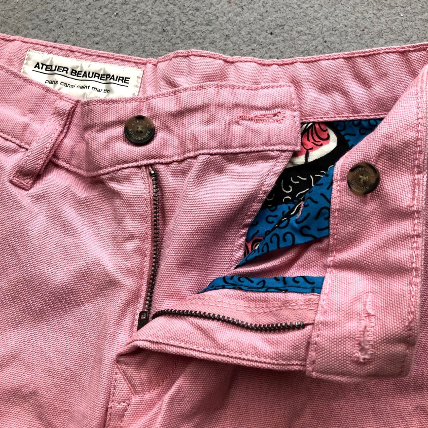 Pinko Atelier Beaurepaire Marie Canvas Pants Womens 28 x23 Straight Pocket Pink Front Logo Chino Casual Pants Womens Regular Straight Pink Jeans 28 Size 28" / US 6 / IT 42 - 7 Thumbnail