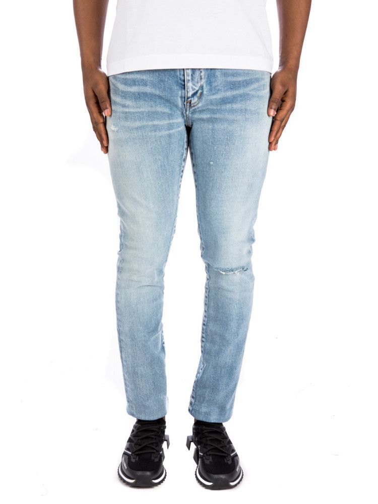 Saint Laurent Paris o1s1wg111124 Skinny-Fit Jeans in Santa Monica Denim in Blue Size US 27 - 4 Thumbnail