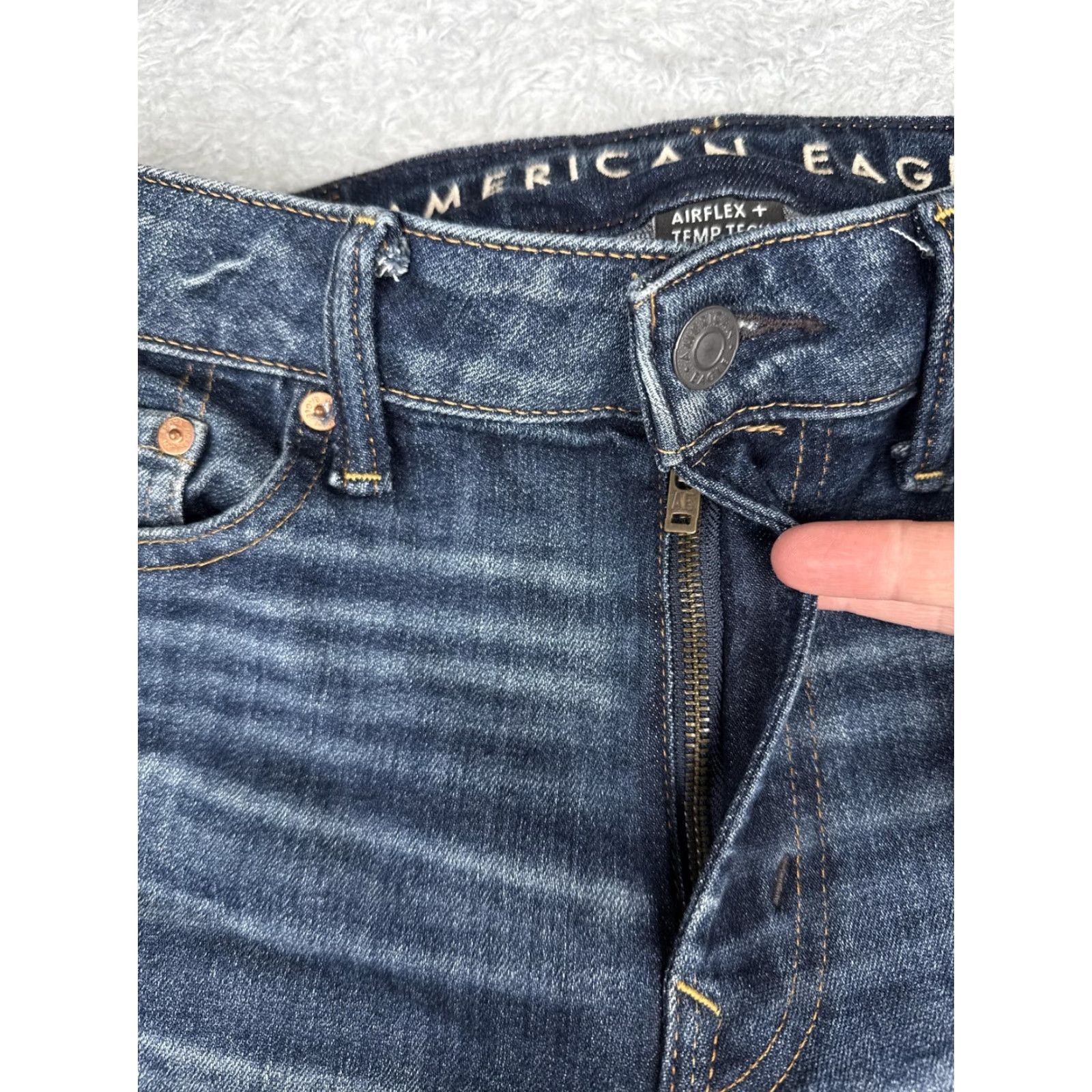 American Eagle Outfitters American Eagle Jeans Mens 29x30 Blue Jegging Skinny Straight Leg AirFlex Size US 29 - 5 Thumbnail