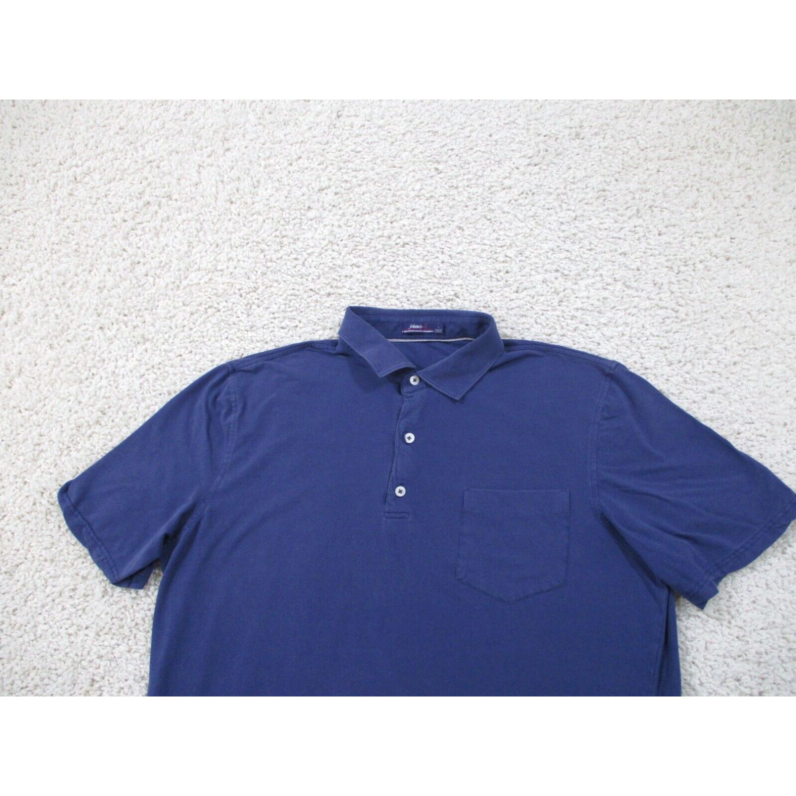 Vintage Johnnie O Shirt Mens Large Blue Polo Golf Preppy Button Cotton ...