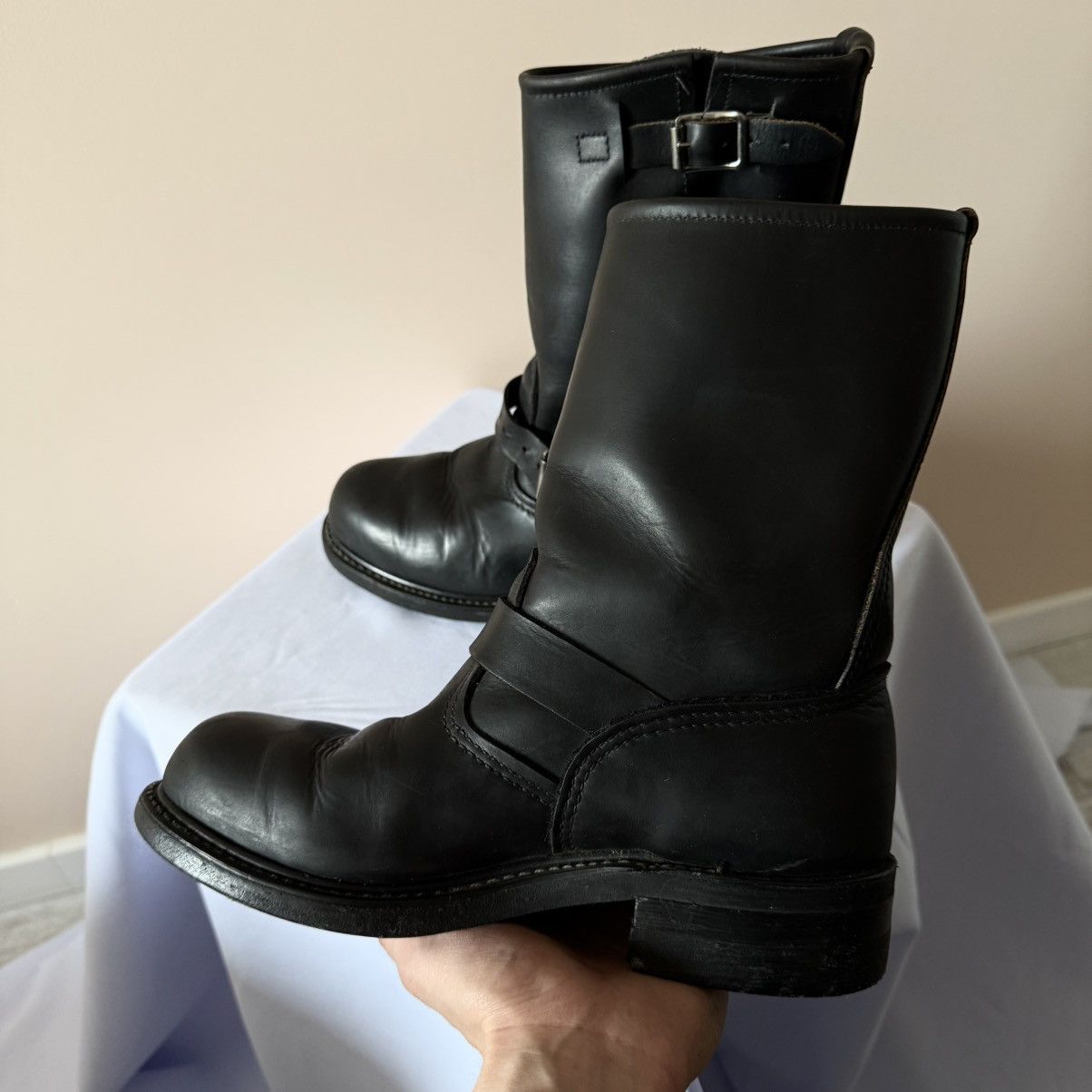 Dirk Bikkembergs Vintage 90s Engineer Made In USA Leather Boots Style Wesco Size US 7 / IT 37 - 6 Thumbnail