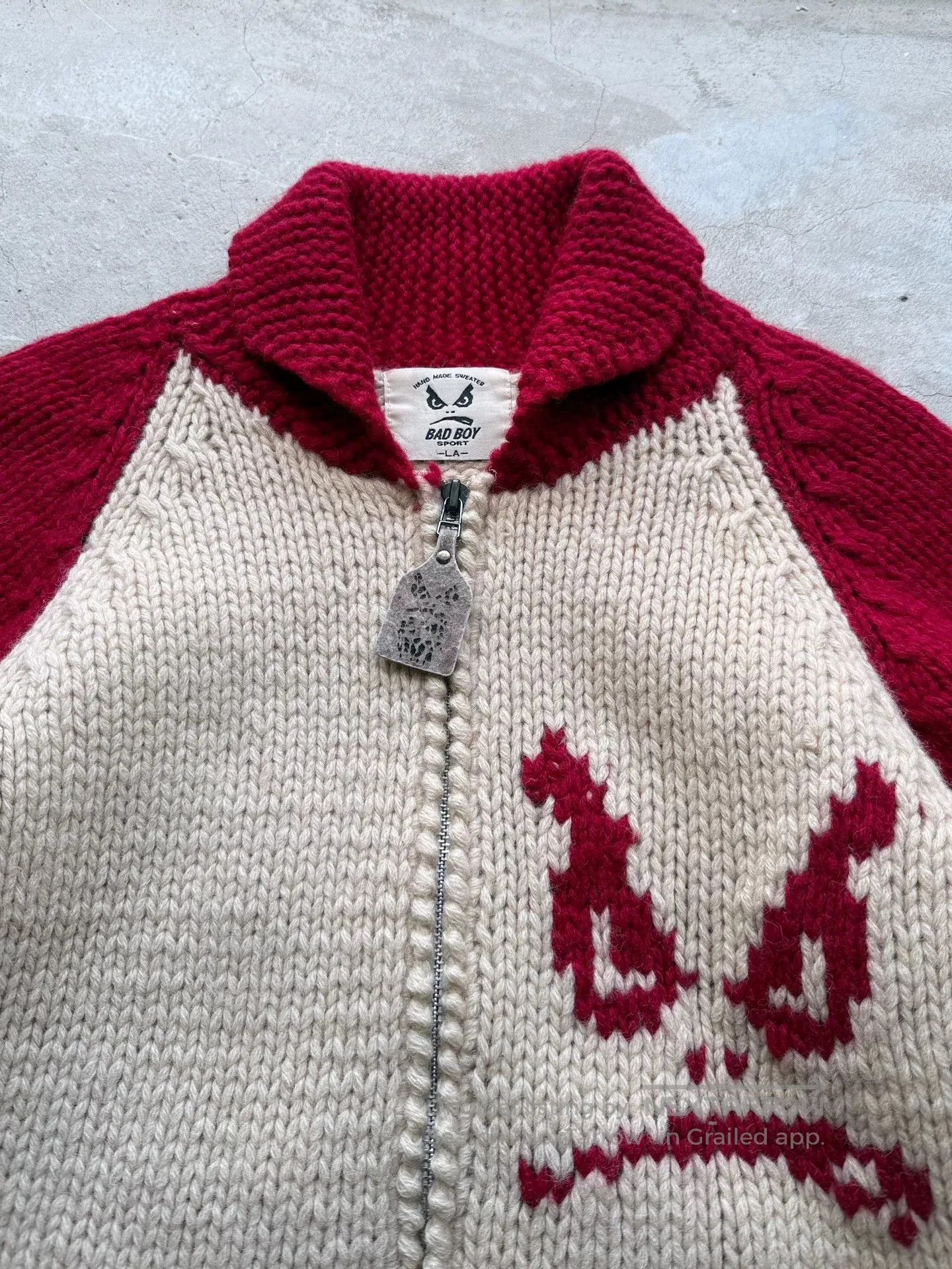 Vintage Vintage 90s BadBoy Wool Cardigan. Size US L / EU 52-54 / 3 - 2 Thumbnail