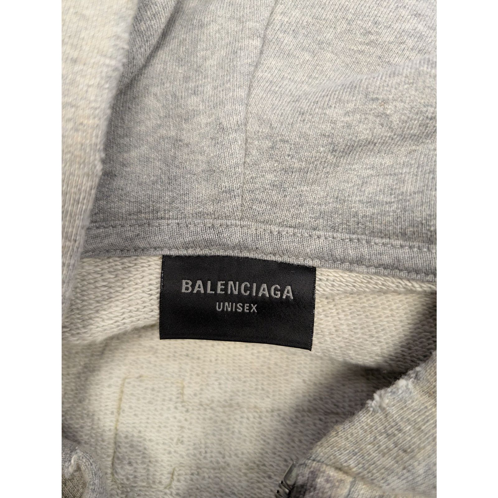 Balenciaga o1rshd1 Medium Fit Zip-Up Hoodie 1300 in Heather Grey Size US XS / EU 42 / 0 - 20 Thumbnail