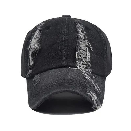 VIBE Distressed Baseball Cap Washed y2k Size ONE SIZE - 3 Thumbnail