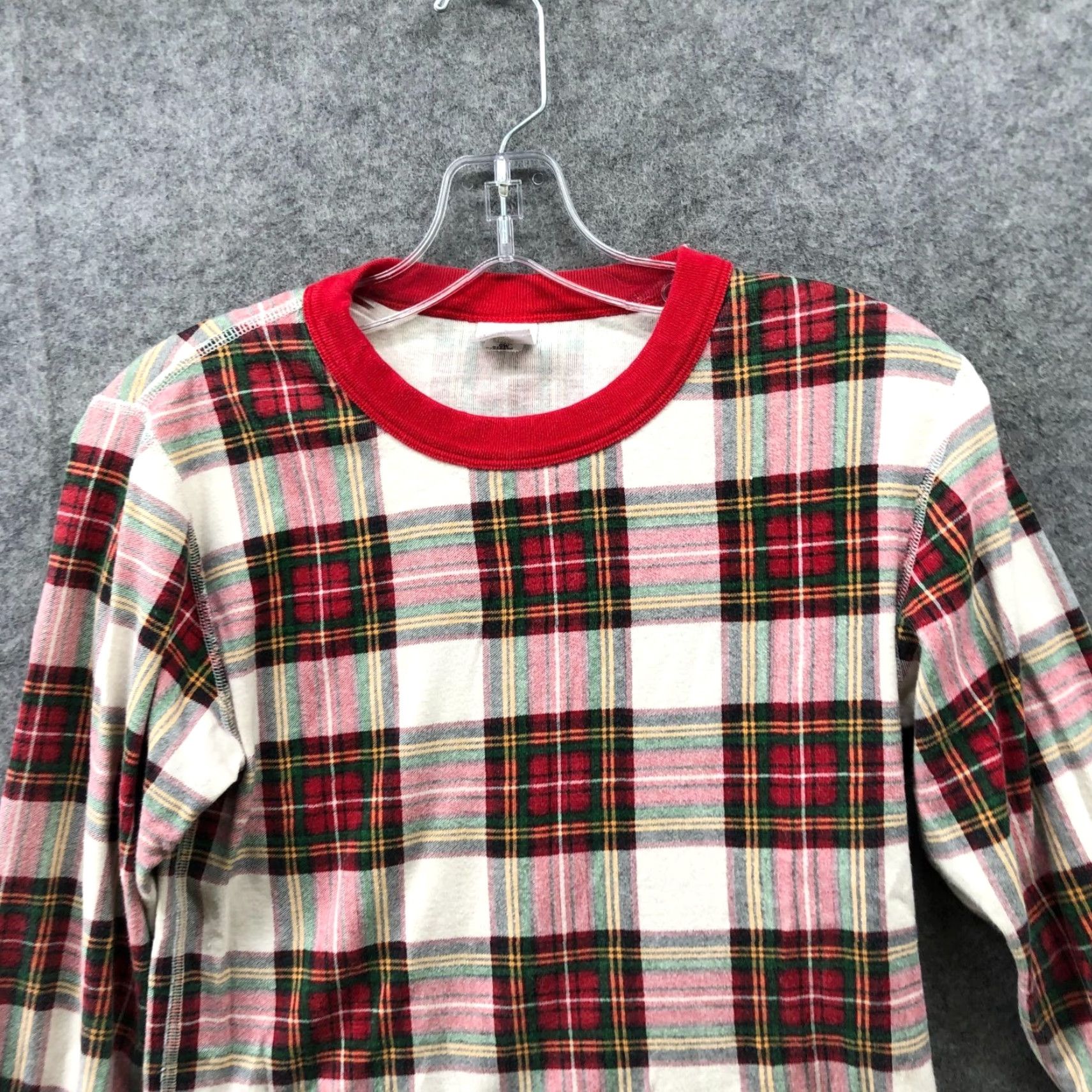 Vintage Hanna Andersson Adult Long John Pajama Top XS Holiday Plaid Red Green Cotton Size XS / US 0-2 / IT 36-38 - 3 Thumbnail
