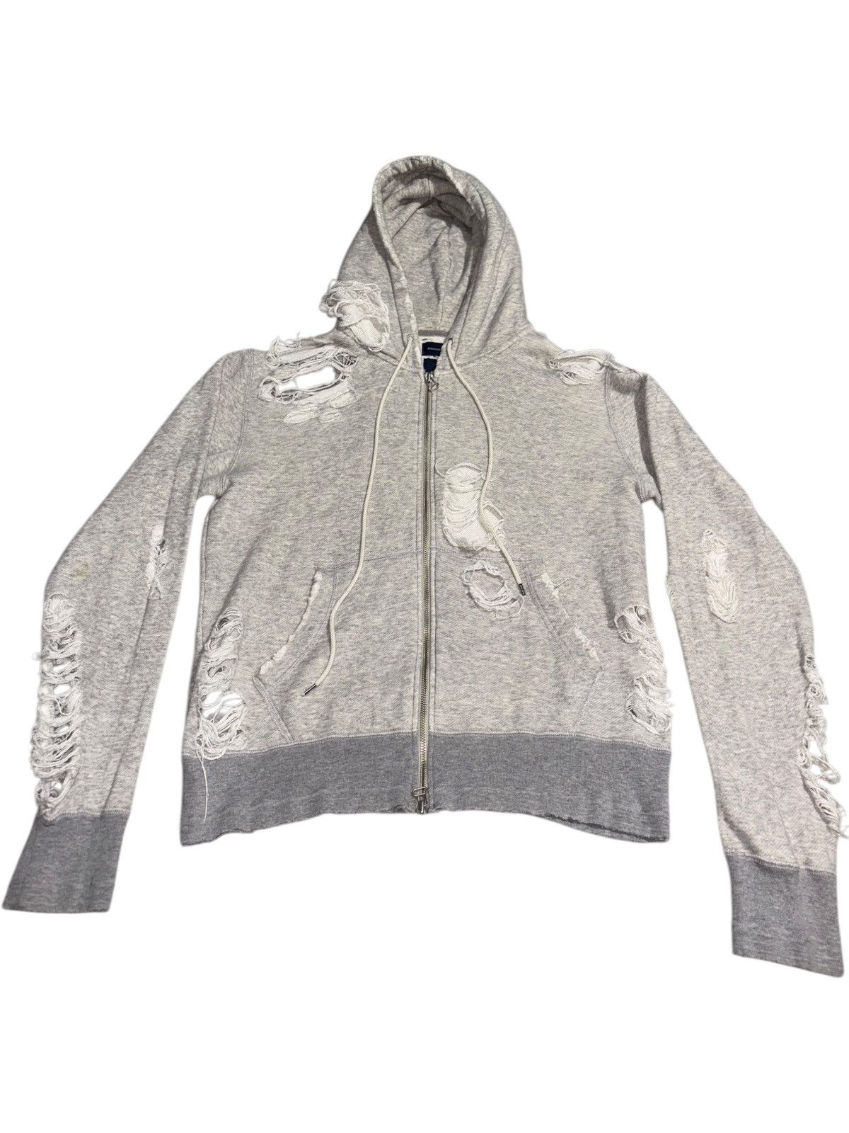 Maison MIHARA YASUHIRO S 46 Mihara Yasuhiro Distressed Zip Hoodie Jacket Gray vtg Size US S / EU 44-46 / 1 - 1 Thumbnail