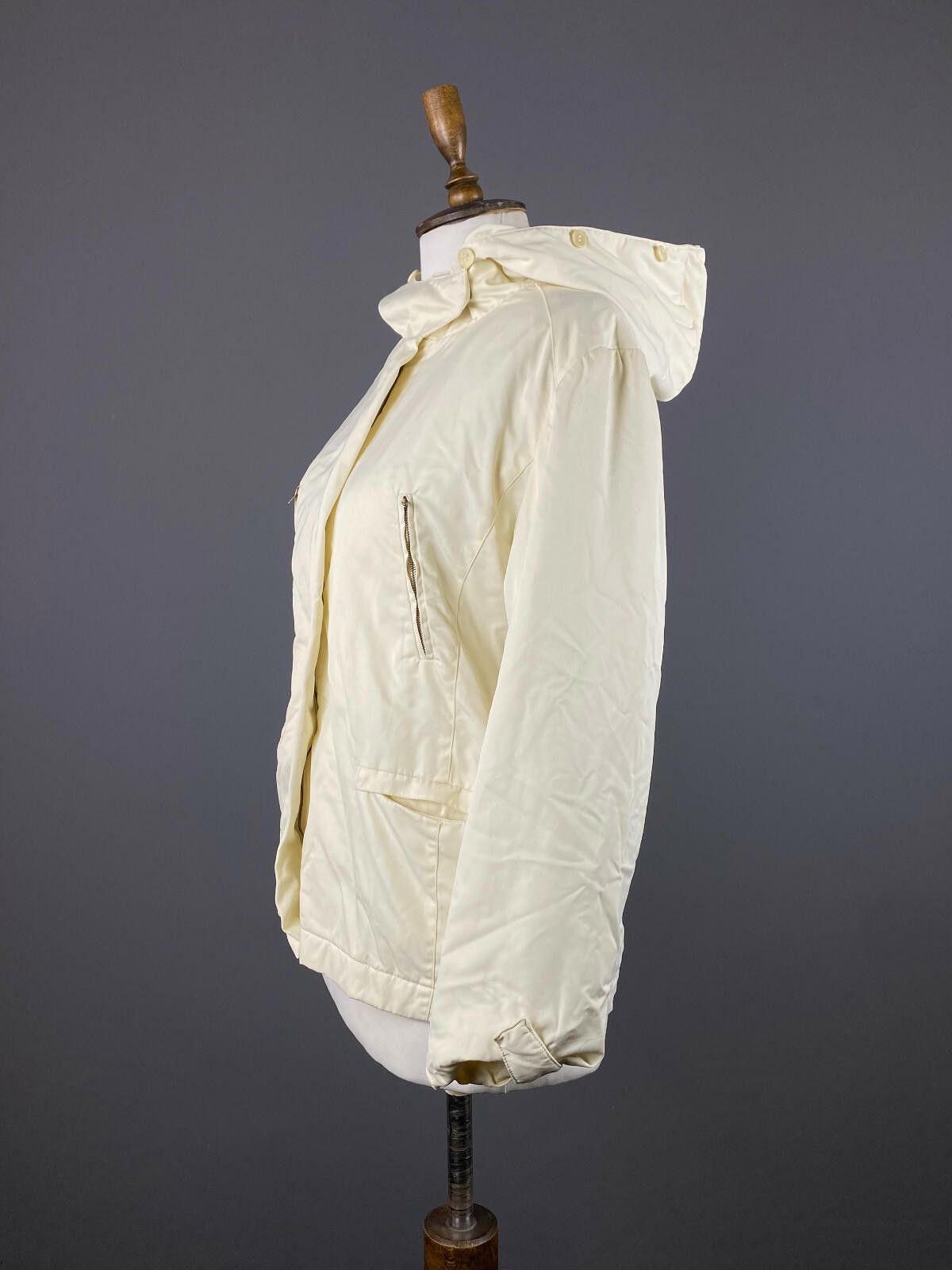 Designer Weekend Max Mara White Full Zip Nylon Hooded Jacket Size 6 Size M / US 6-8 / IT 42-44 - 4 Thumbnail