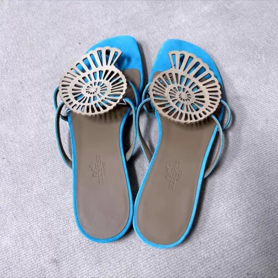 Hermes Hermès Blue Flip-Flops Size 37 Size US 6.5 / IT 36.5 - 2 Thumbnail