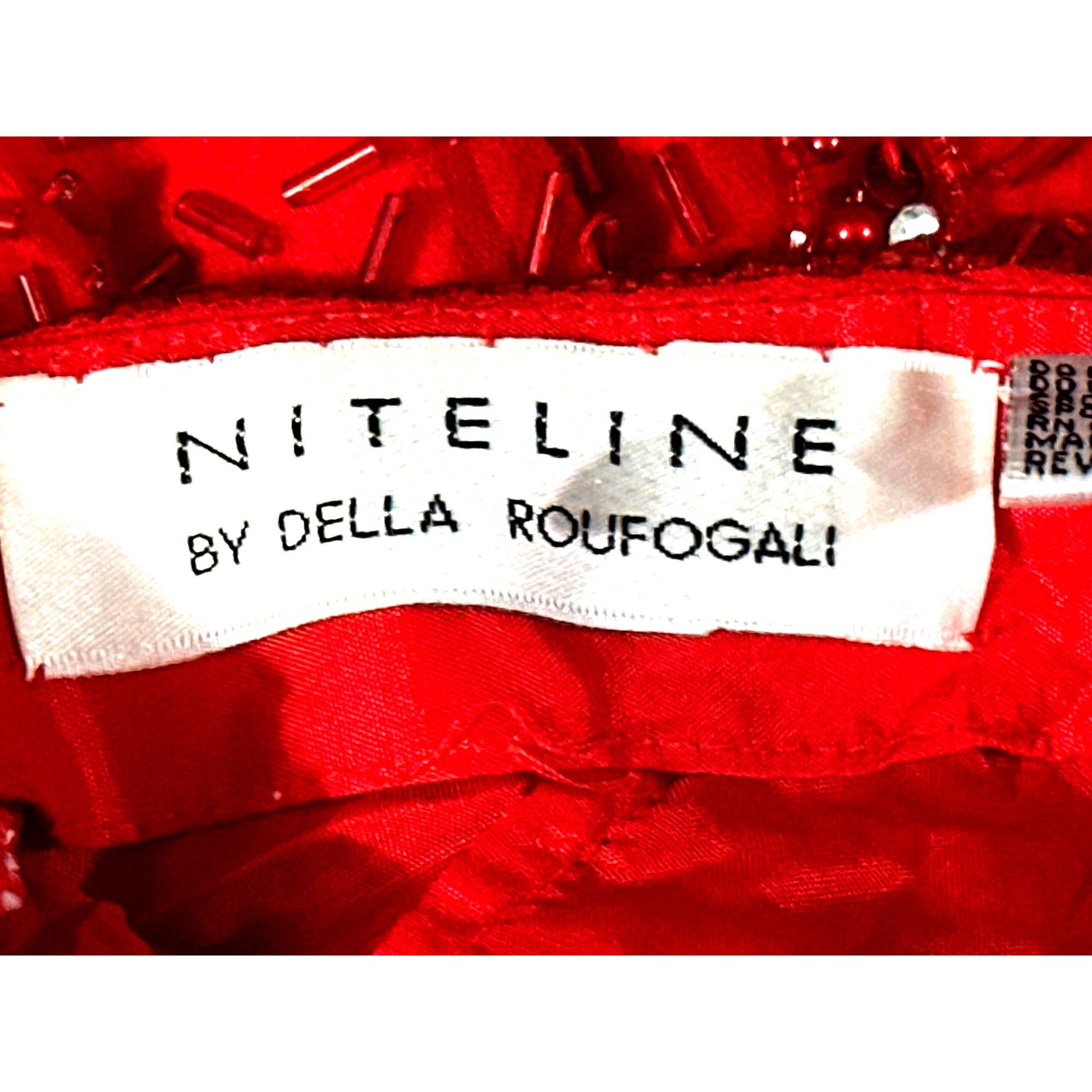 Other Niteline Della Roufogali Size 4 Red Beaded Silk Halter Open Size S / US 4 / IT 40 - 8 Thumbnail