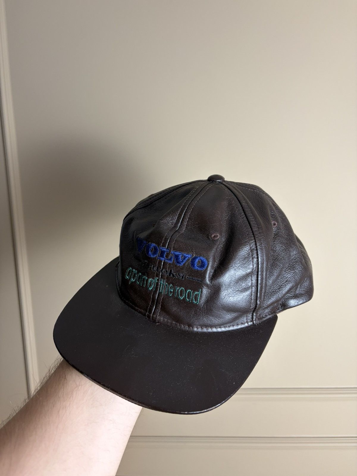 Leather Volvo Vintage Leather Hat Racing Hype Rare Snapback Cap Size ONE SIZE - 3 Thumbnail