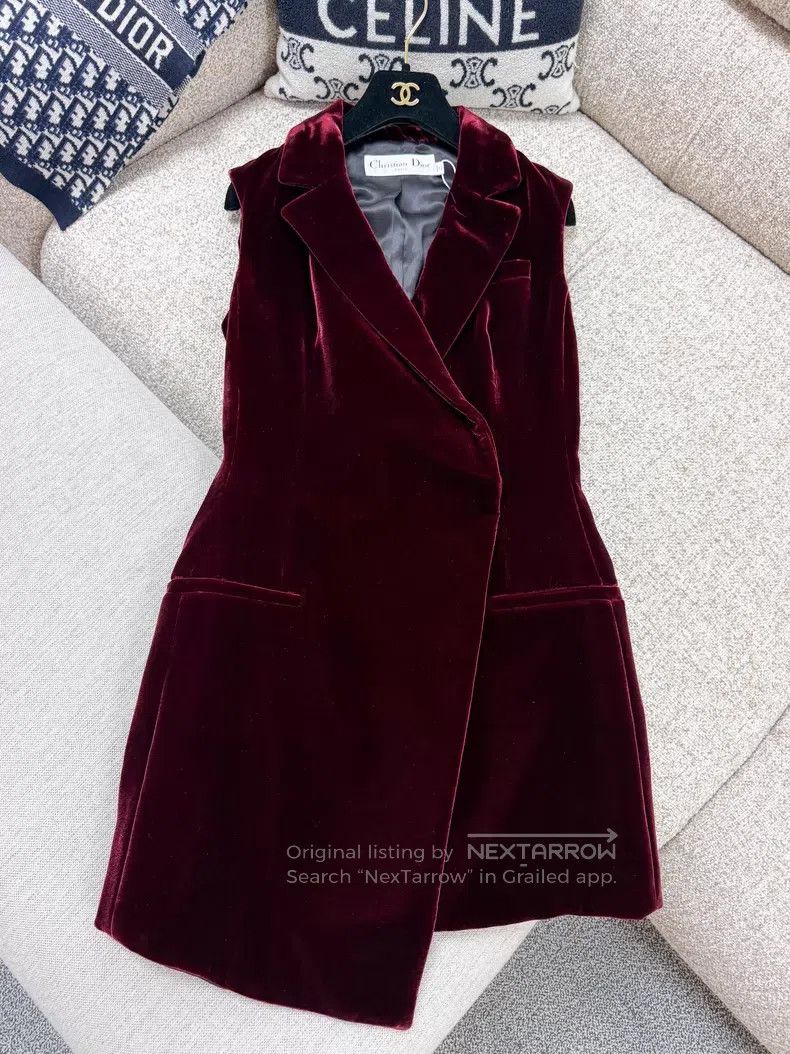 Dior Dior Velvet lapel sleeveless long vest Size XXS / US 00 / IT 34 - 4 Thumbnail