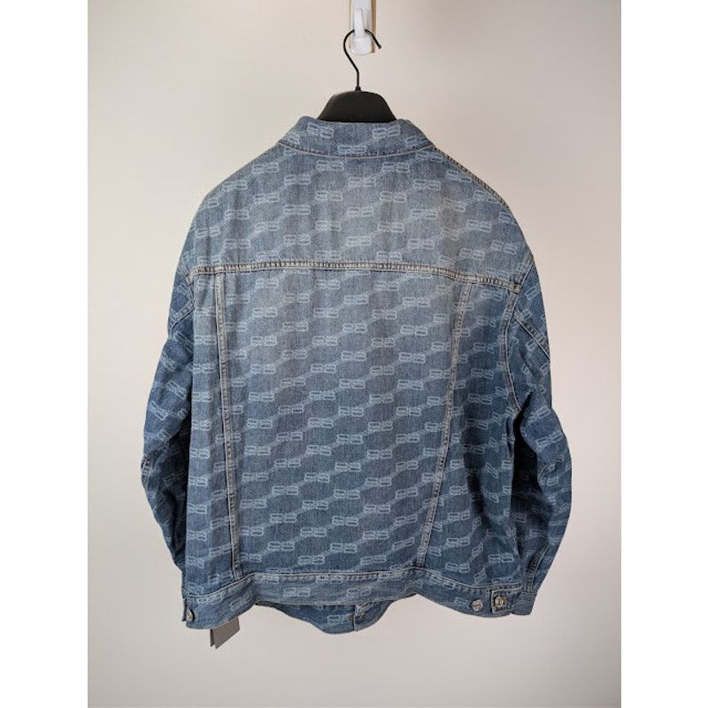 Balenciaga o1rshd1 Large Fit Denim Jacket in Blue Authentic Ring Size US M / EU 48-50 / 2 - 10 Thumbnail