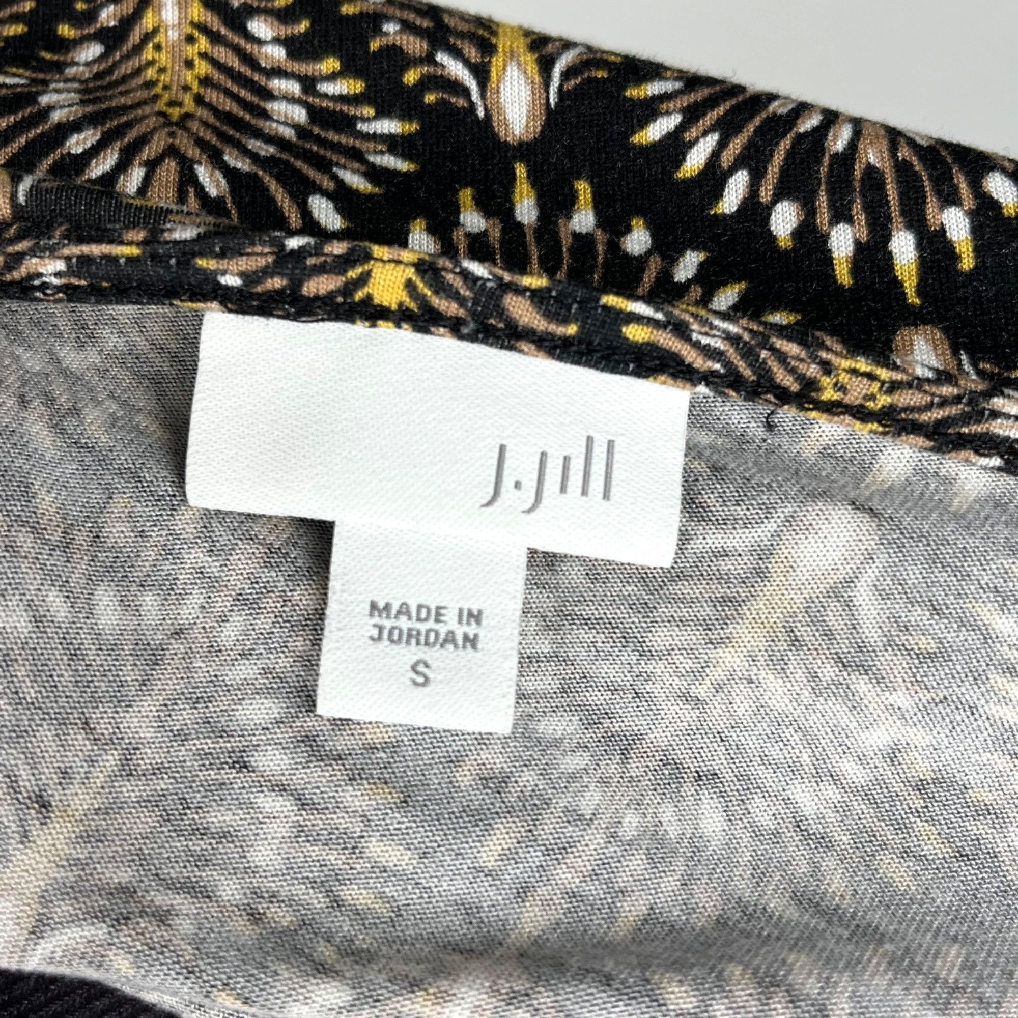 Other J. Jill Women's Black/Brown Print Top Tunic 3/4-Sleeve Scoop Size S / US 4 / IT 40 - 6 Thumbnail