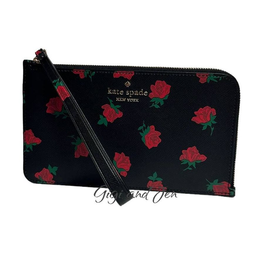 Kate Spade Kate spade Lucy Rose Toss Medium L-Zip Wristlet Size ONE SIZE - 1 Thumbnail