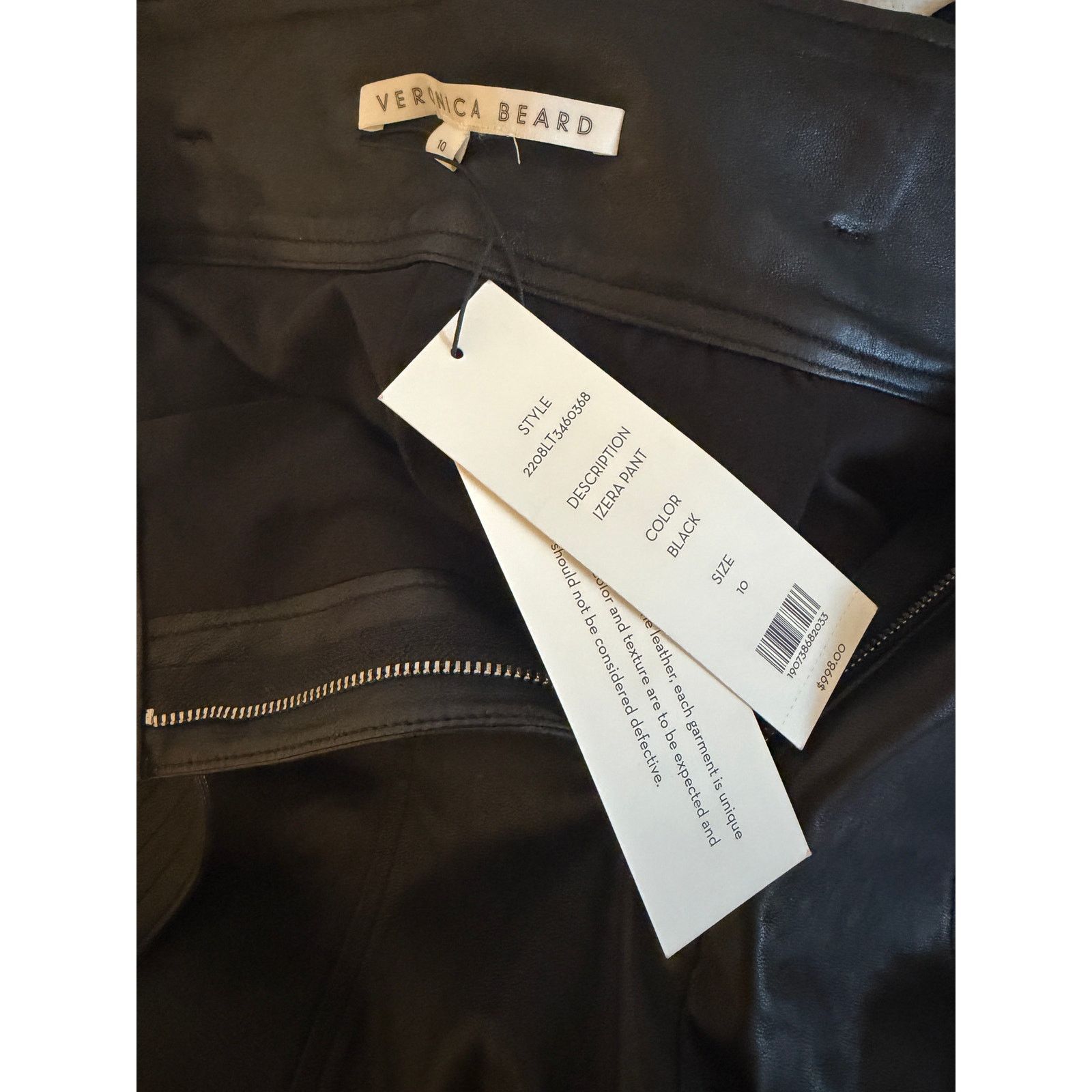 Veronica Beard Veronica Beard NWT Black Izera Straight-Leg Leather Pants Size 32" / US 10 / IT 46 - 3 Thumbnail