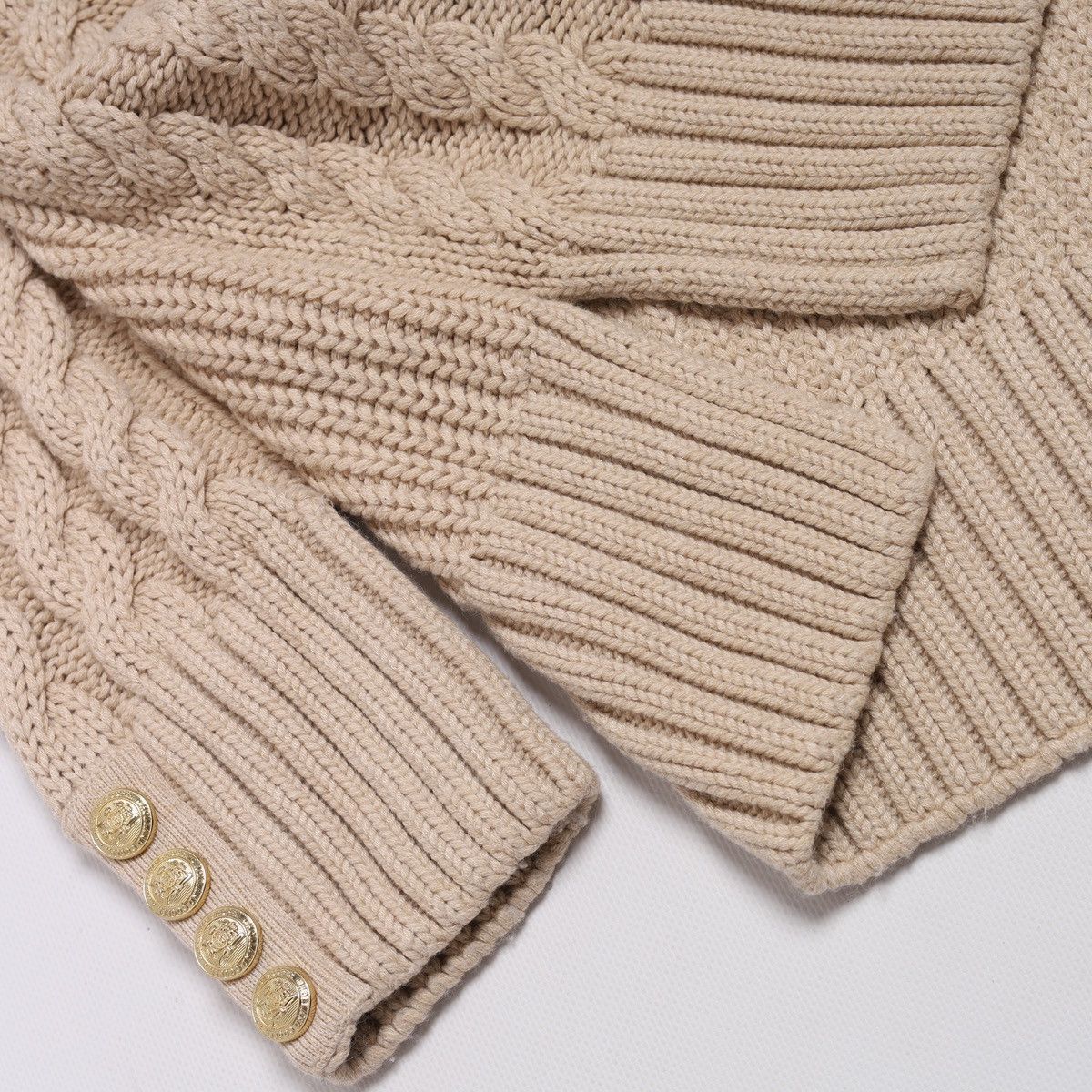 Other Holland Cooper Greenwich Cable Knit Jumper Sweater Beige Size M / US 6-8 / IT 42-44 - 9 Thumbnail