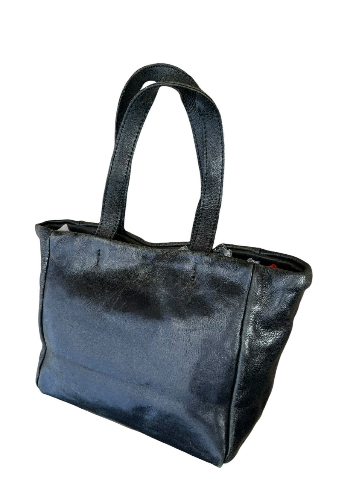 Issey Miyake × Leather × Zucca Vintage Zucca Japan Faded Patina Leather Mini Tote Bag Size ONE SIZE - 11 Thumbnail