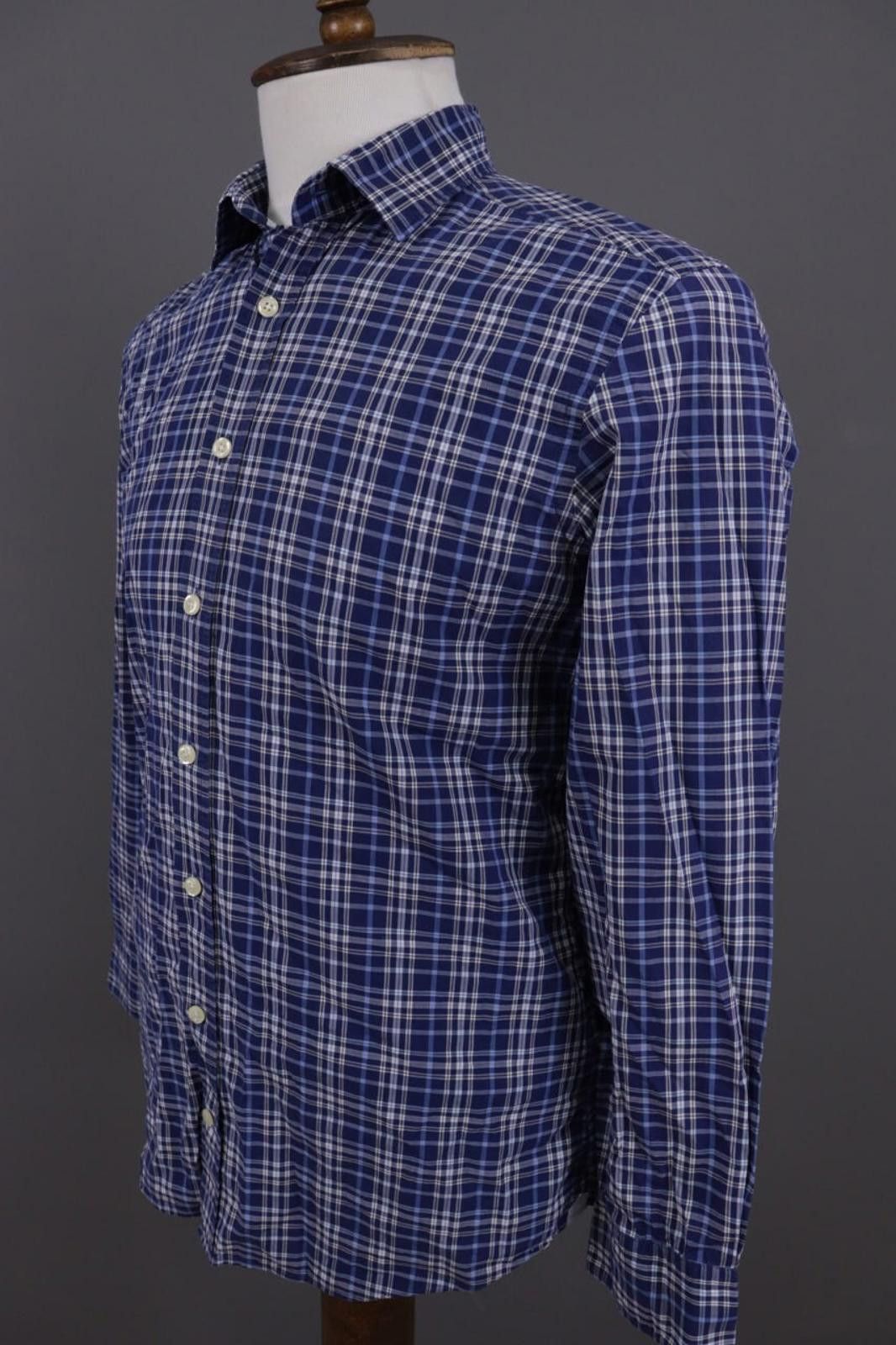Designer Hackett London Slim Fit Blue Check Button Down Shirt Size M Size US M / EU 48-50 / 2 - 6 Thumbnail