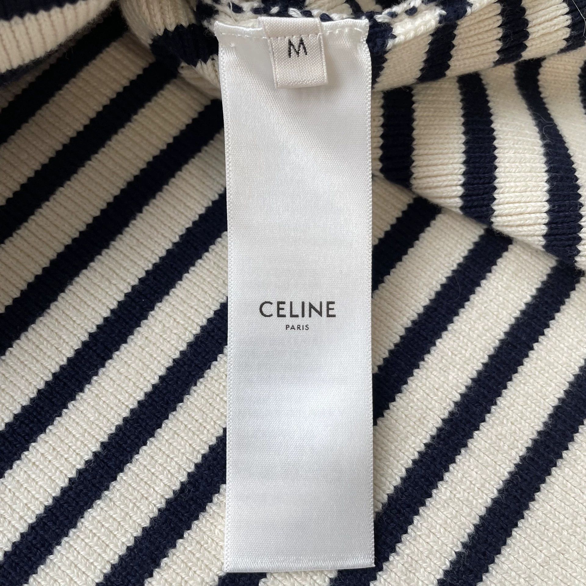 Celine CELINE striped crew short long knit w navy M Size M / US 6-8 / IT 42-44 - 6 Thumbnail