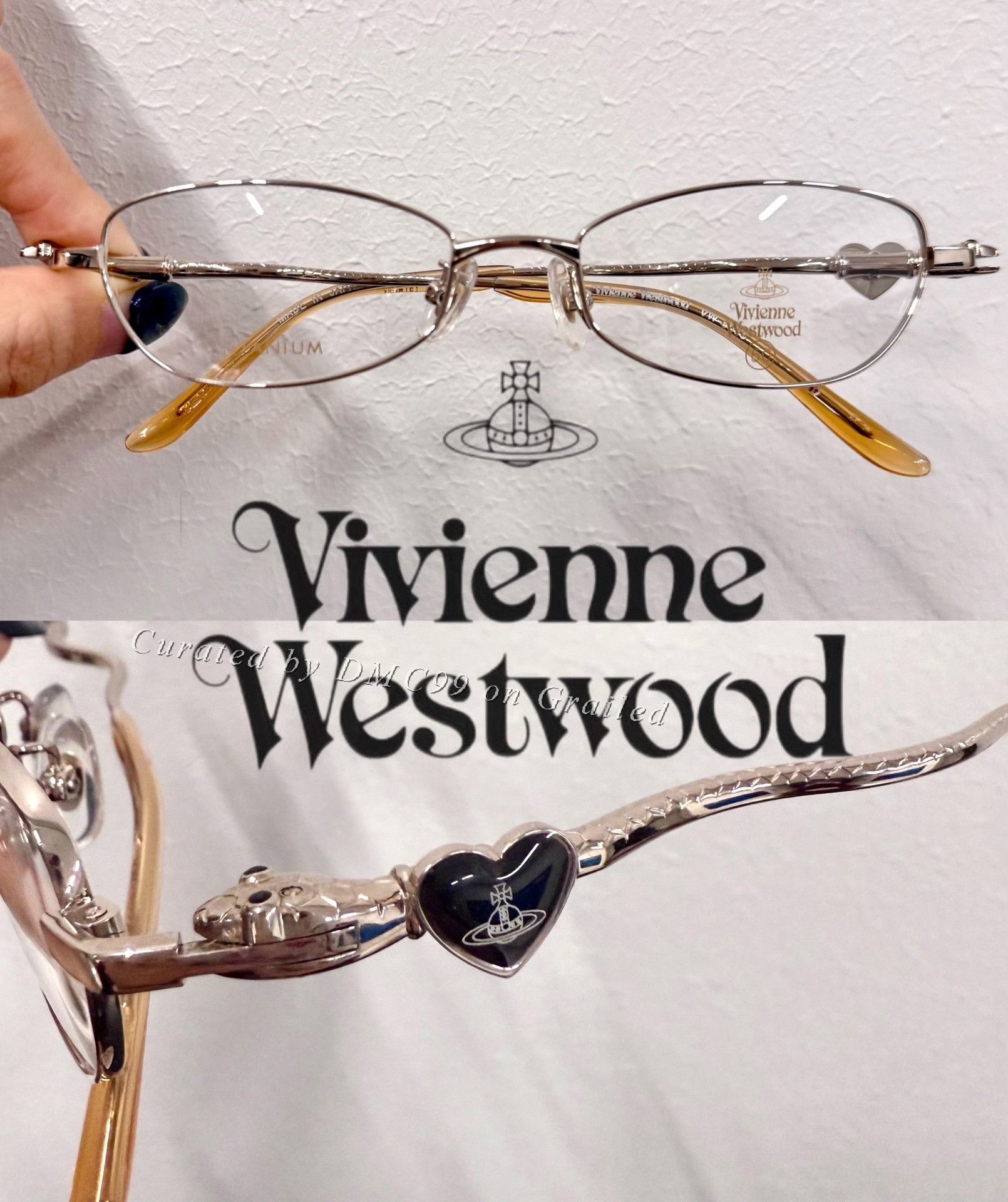 Vivienne Westwood Vintage Snake Glasses in Silver, Women's